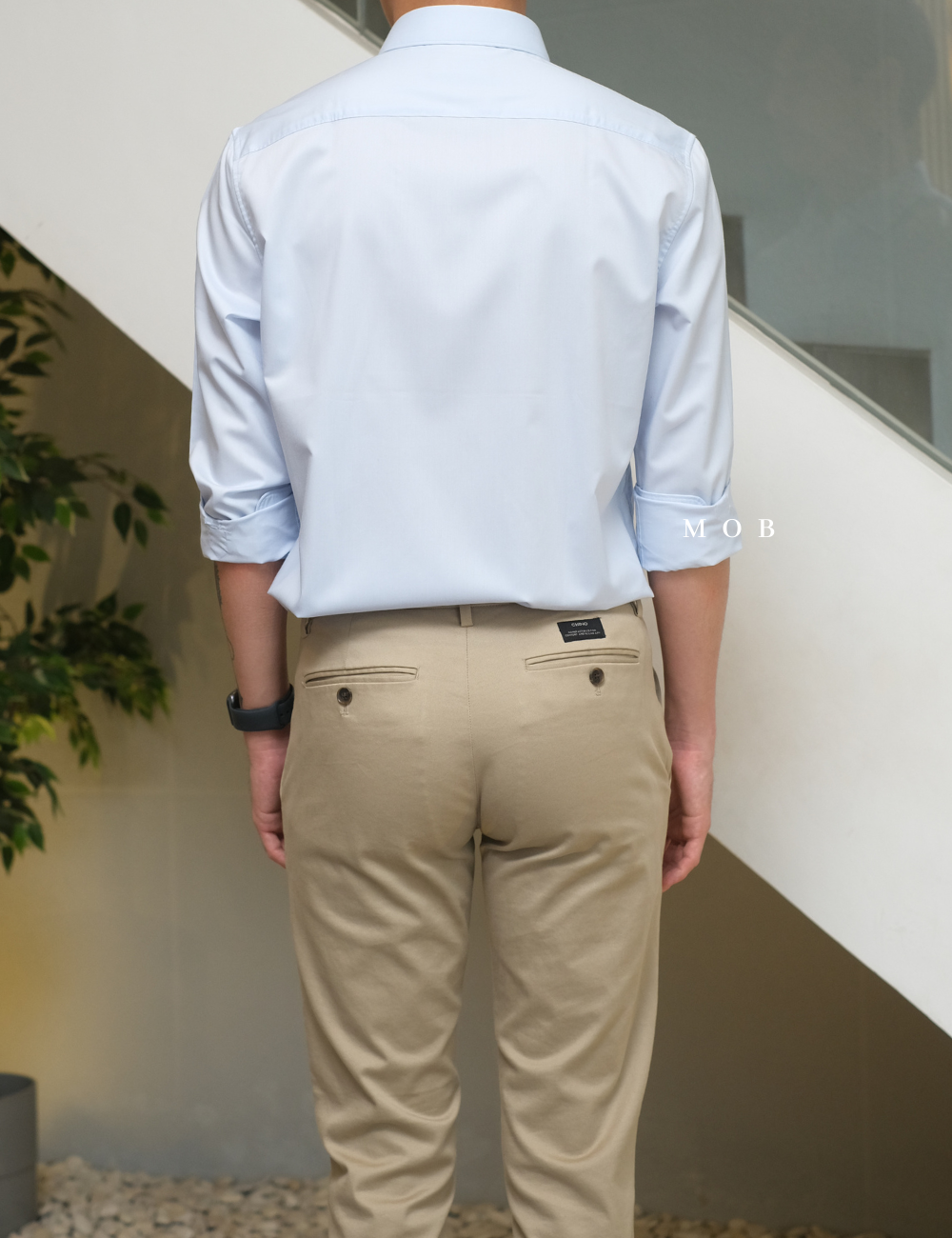 MSTLSS02015 Slim Stretch LS Shirt Light Blue Basic
