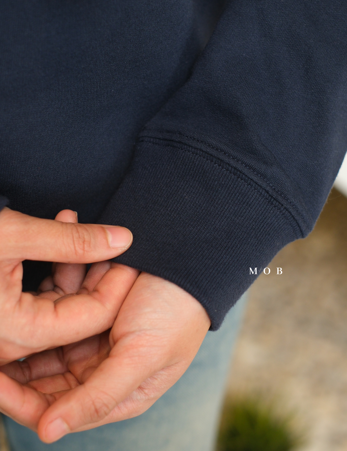 ATHSW01003B Retroterry Crewneck Sweatshirt Navy