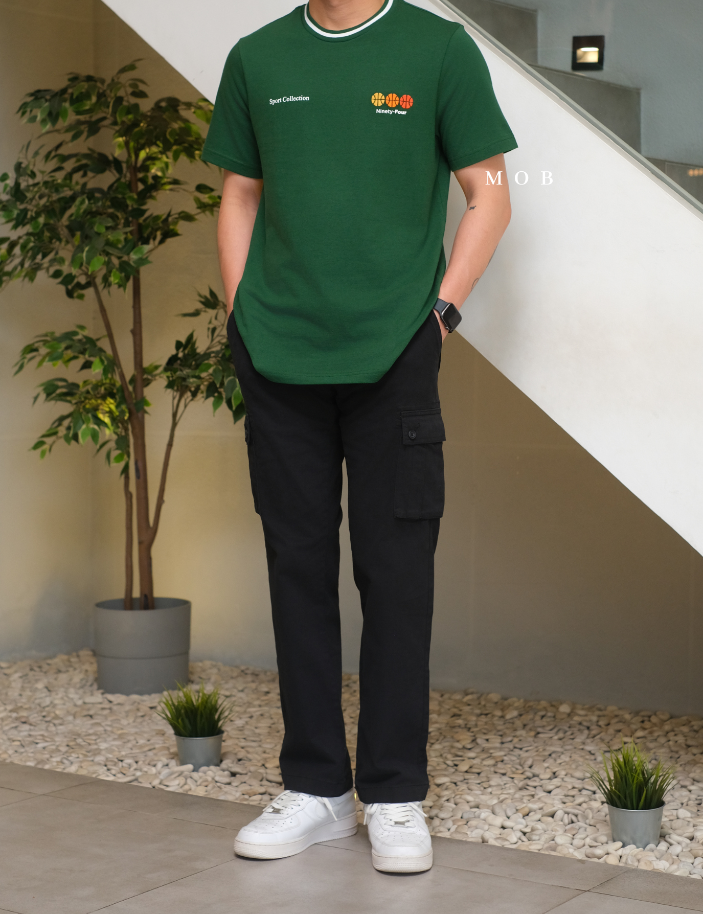 ONSST08001 Heavyweight Ninety Four SS Tee Dark Green