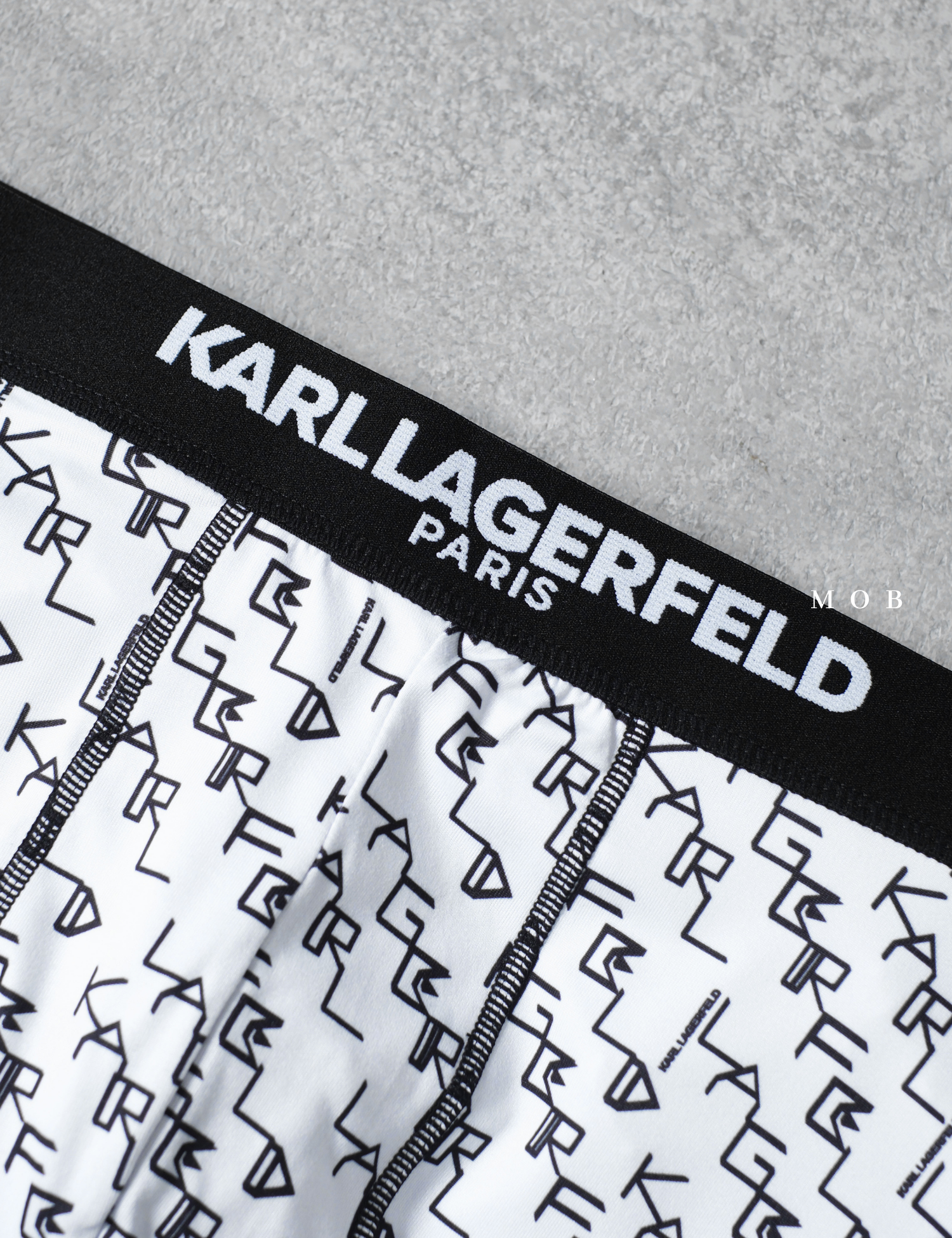 KRLB01020 Paris Script Pattern Boxer White