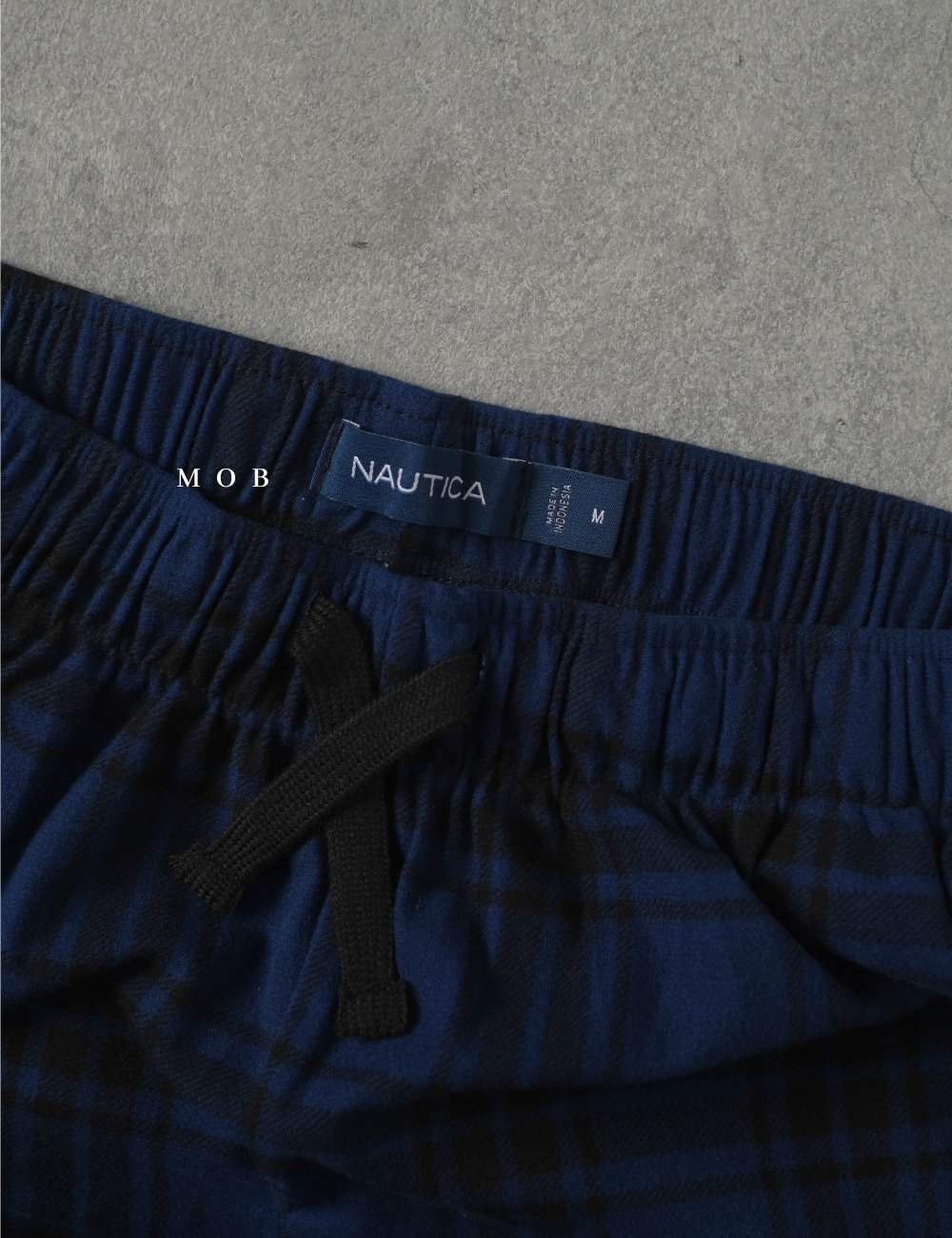 NTSR02006 Navy Black Plaid Sueded Sleep Shorts (M ONLY)