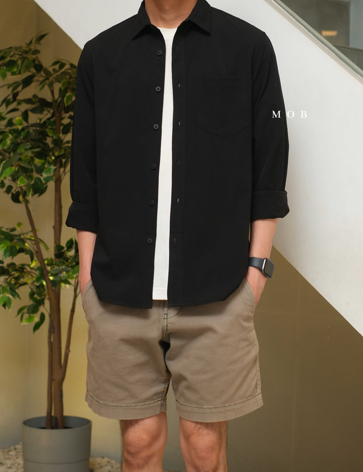APTLSS01001A Slim Performance LS Shirt Black