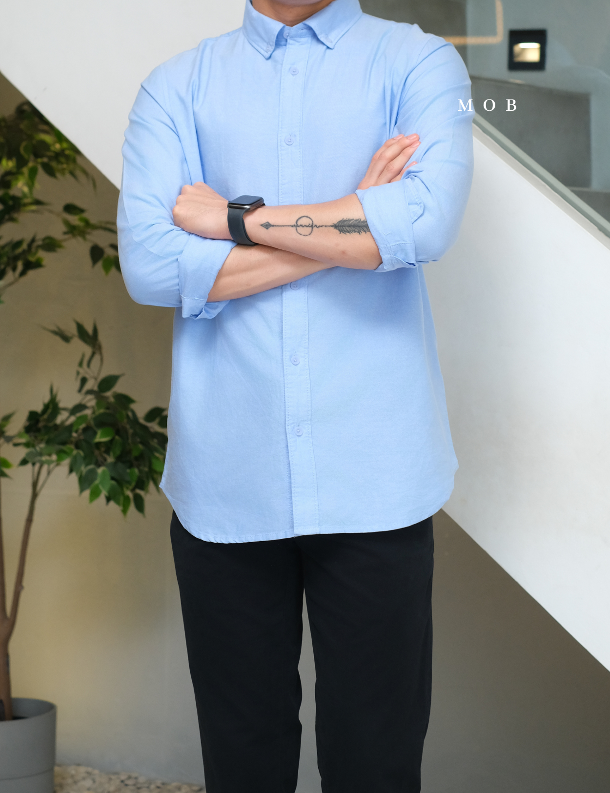 SPLLSS03001 Nature Comfort Button Down Slim LS Shirt Light Blue