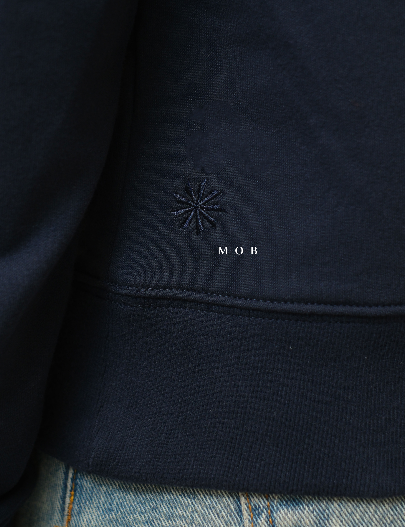 ATHSW01003B Retroterry Crewneck Sweatshirt Navy