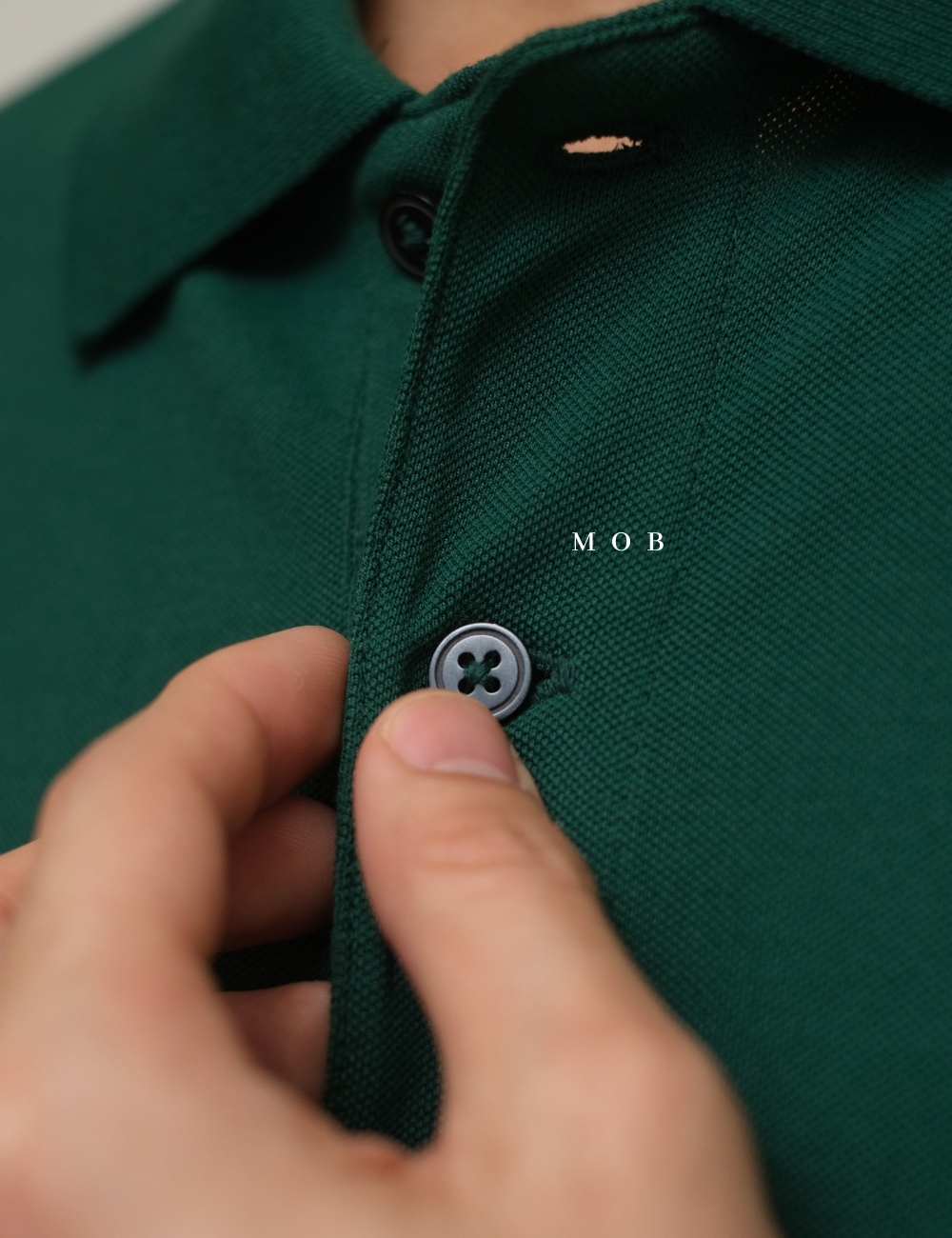 MSSPSS01004A Oversized Pique Polo SS Dark Green