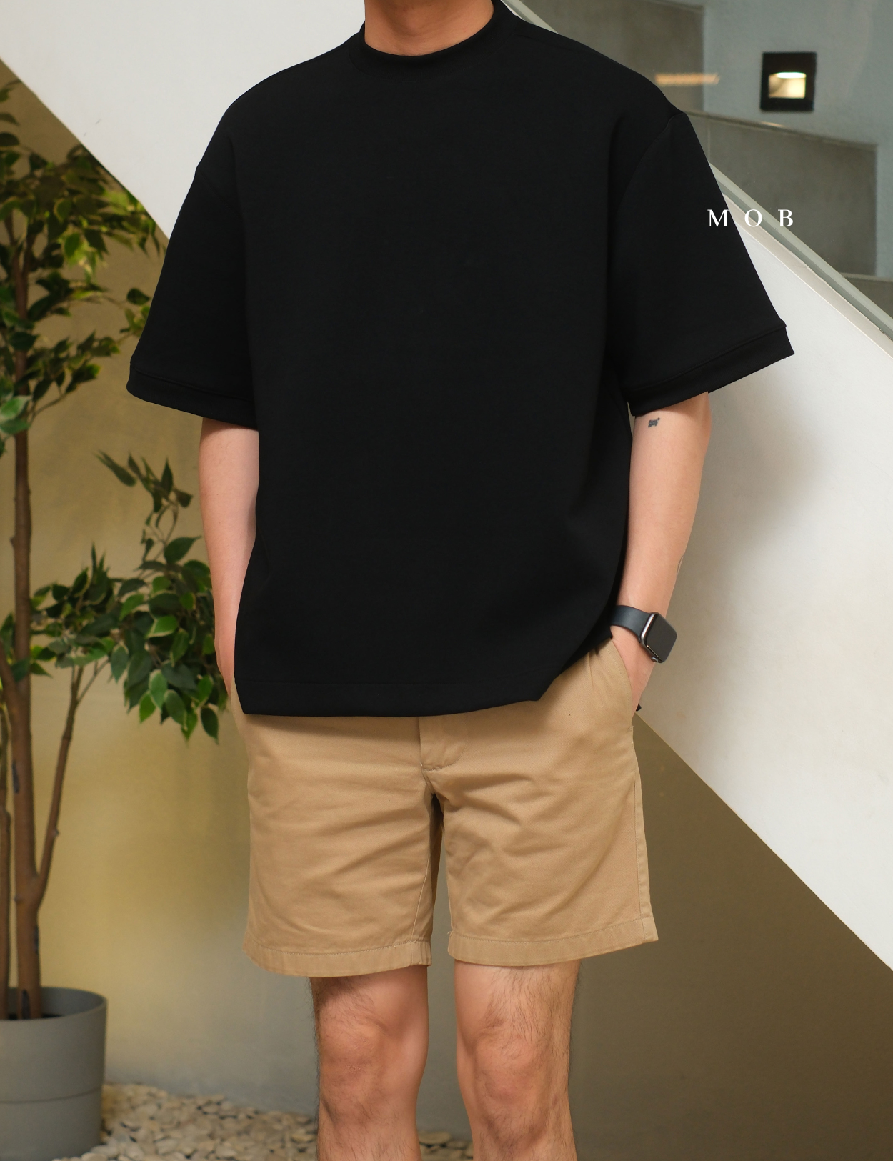 MODSST01006 Side Zipper SS Tee Black
