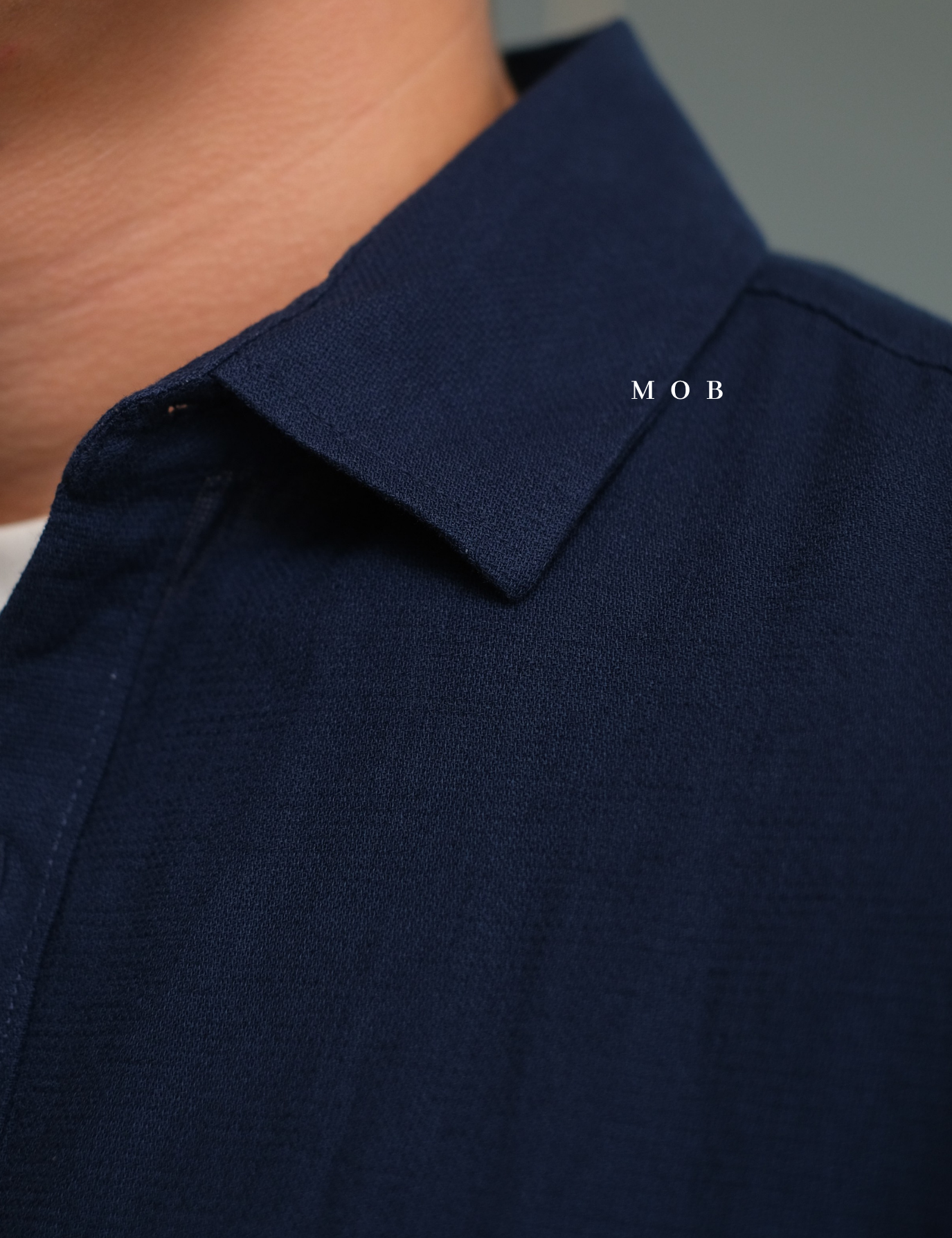 AFSSS01004C Solid Textured SS Shirt Navy