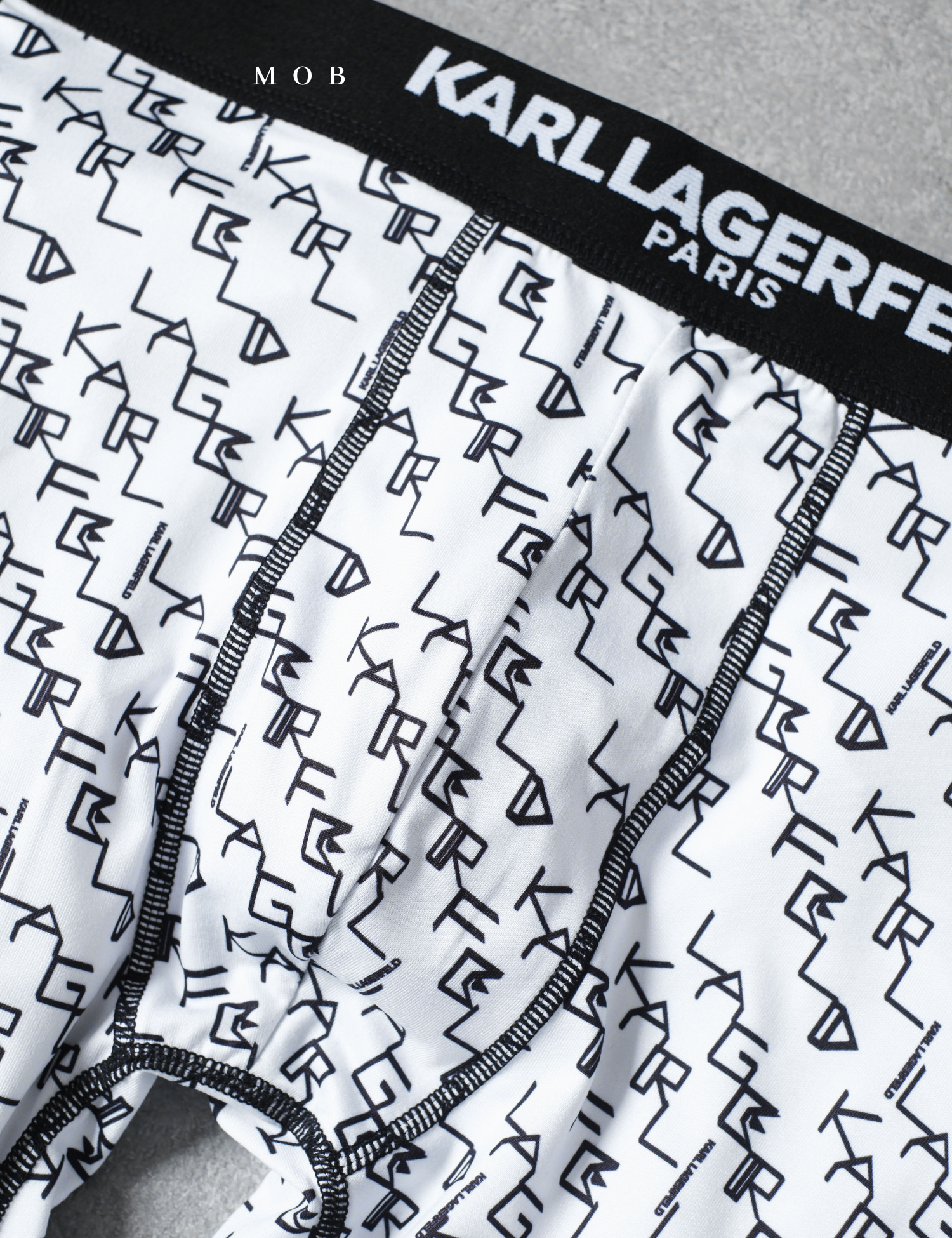 KRLB01020 Paris Script Pattern Boxer White