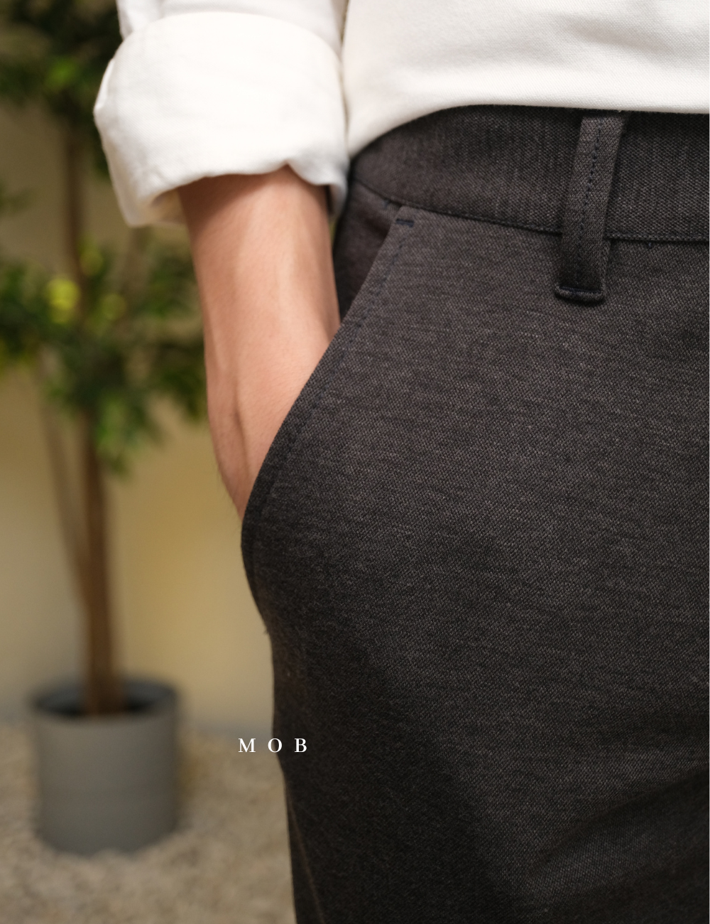 TTPT01001B Travis Slim Chino Trousers Dark Grey (29 ONLY)