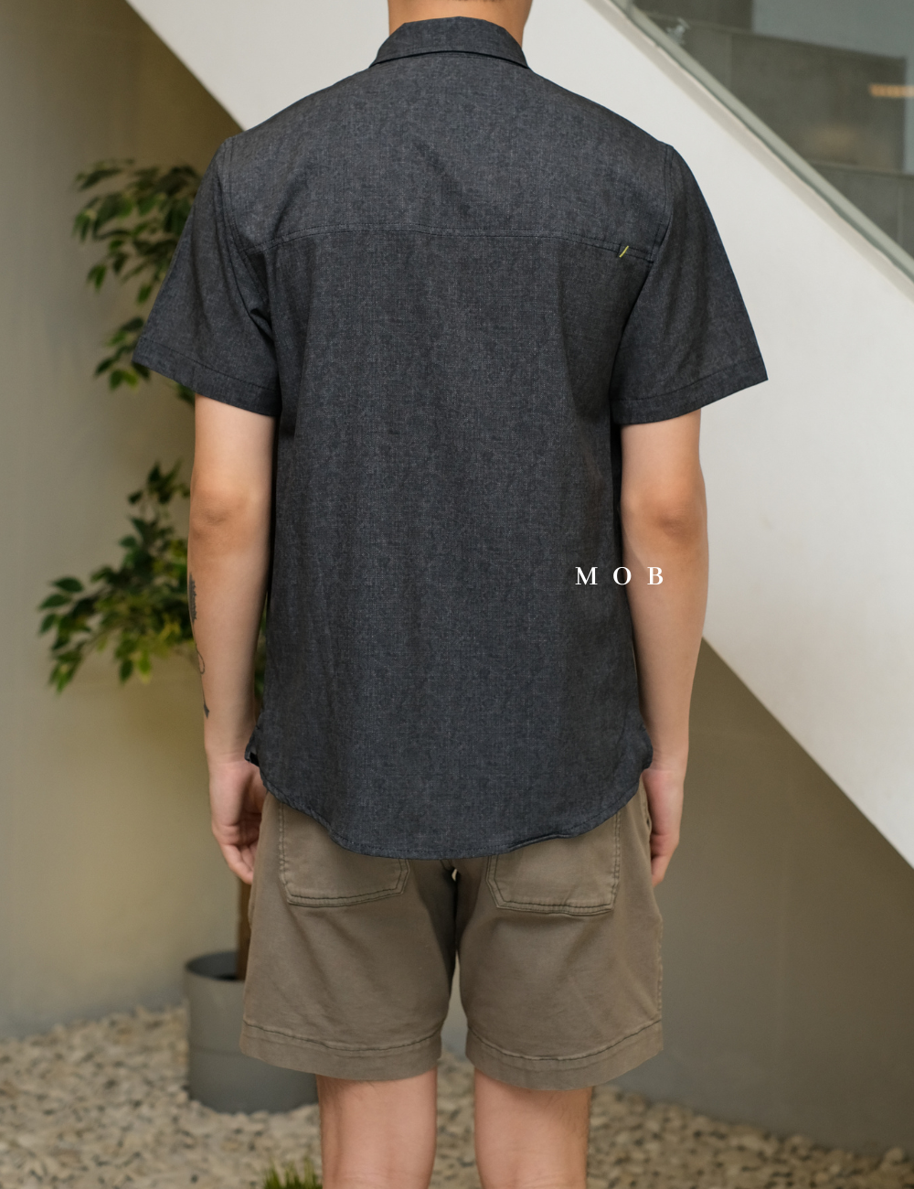 KCSSS01001 Performance Shirt Dark Grey Abstract