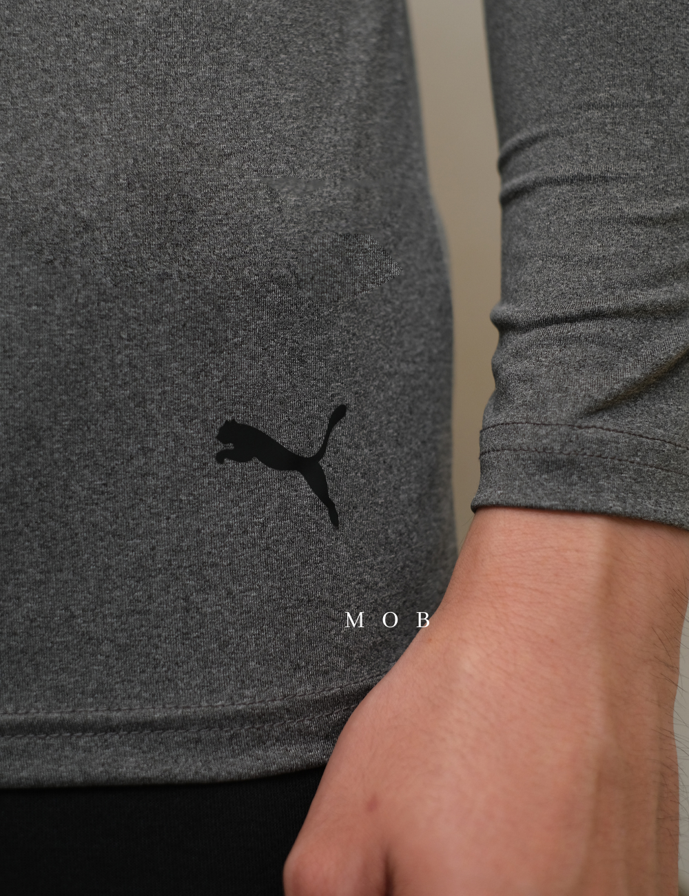 PMBL02001B Warmcell Baselayer Small Logo Grey Misty
