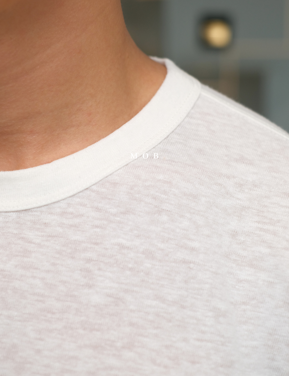 GPSST1903 Linen Blend SS Tee Broken White