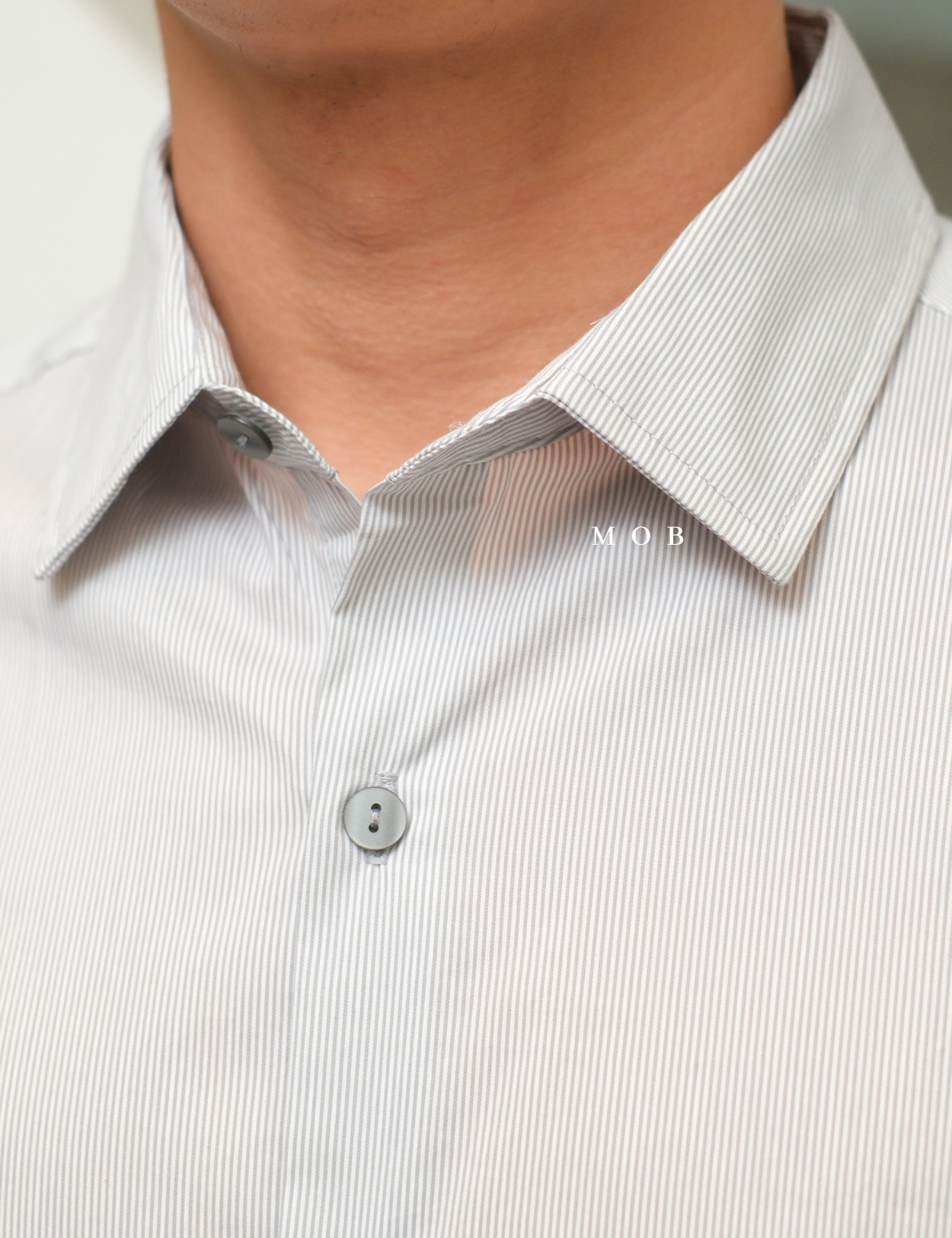 AFLSS01001B Regular Stripe LS Shirt White