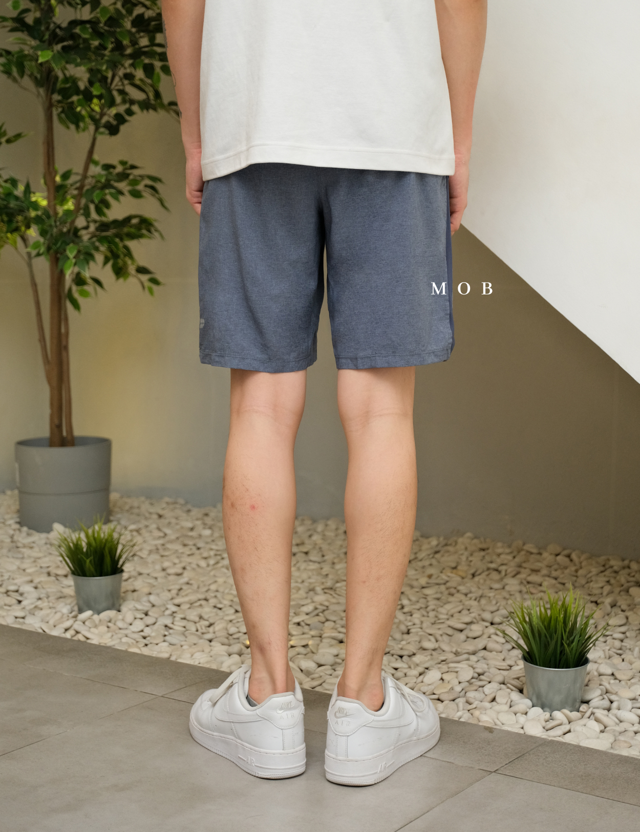 AIMSR02001 2 in 1 Shorts 9" Blue Grey