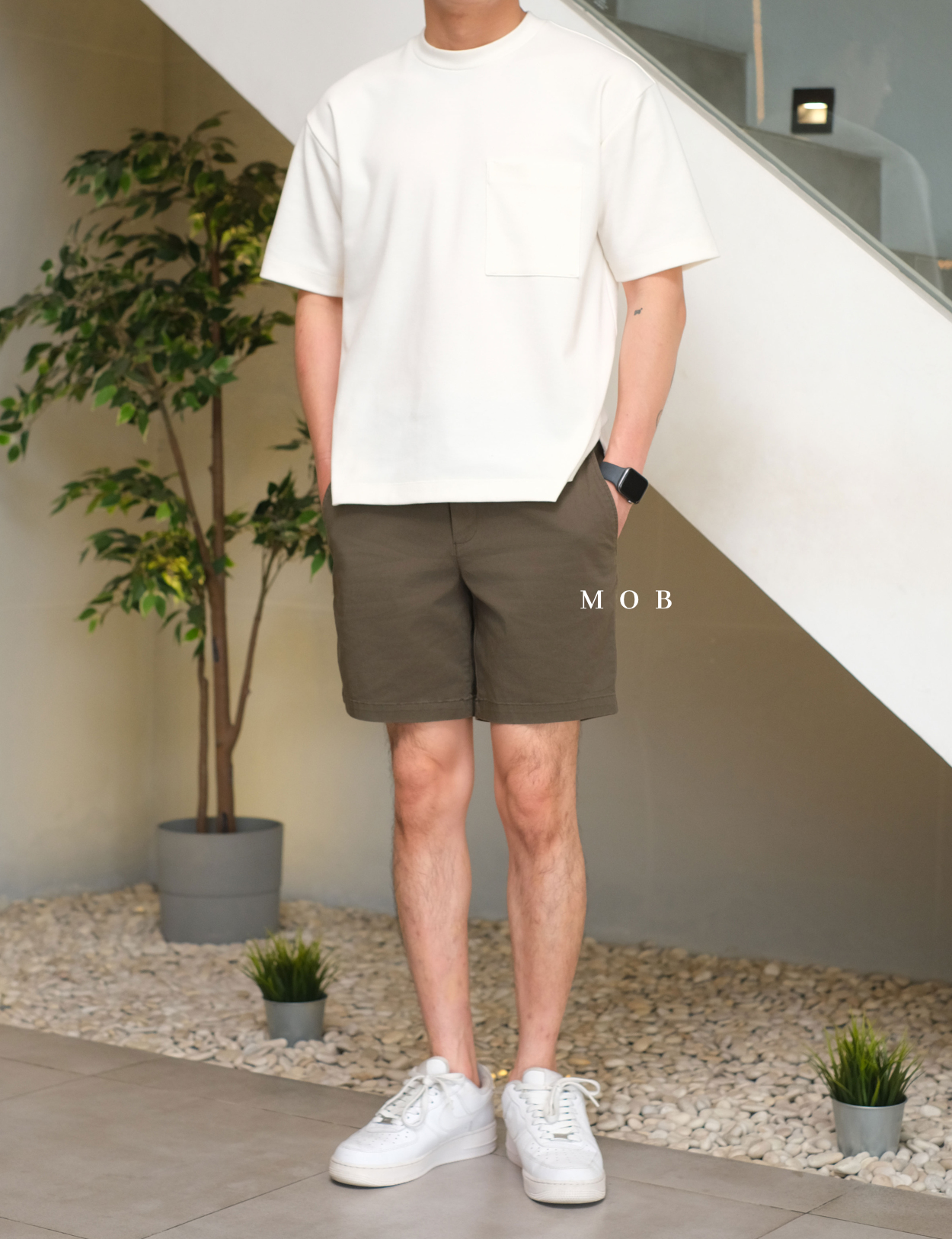 GFSR01002A Flat Front Shorts Olive (Inseam 7)