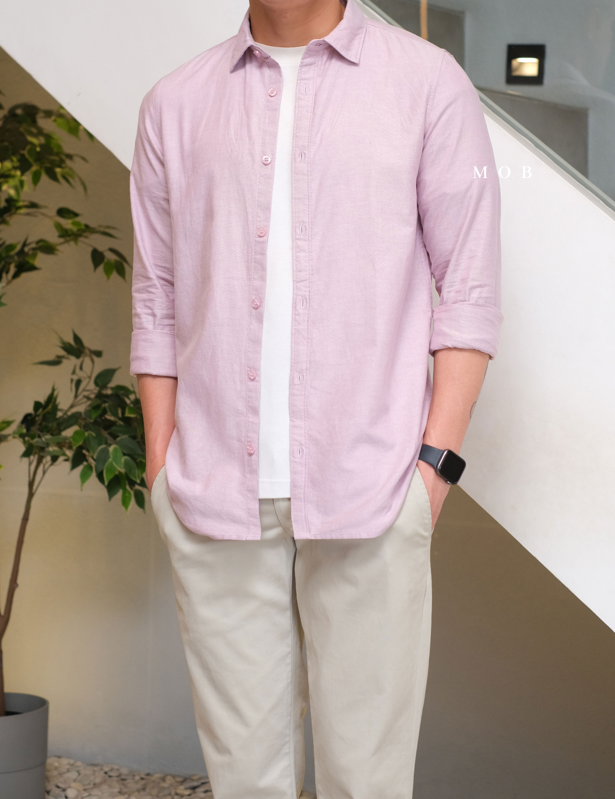 SPLLSS02001 Nature Comfort Slim LS Shirt Pink