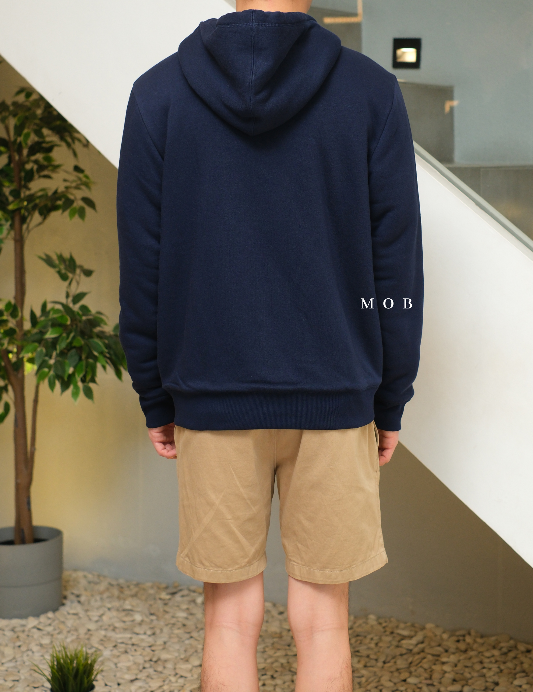 GPFZ02006 Logo Sherpa Lined Full Zip Hoodie Navy