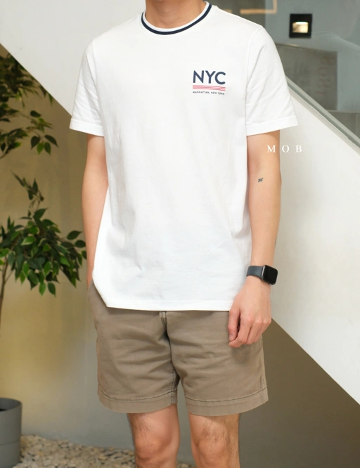 Image of ONSST08002 Heavyweight NYC Logo SS Tee White