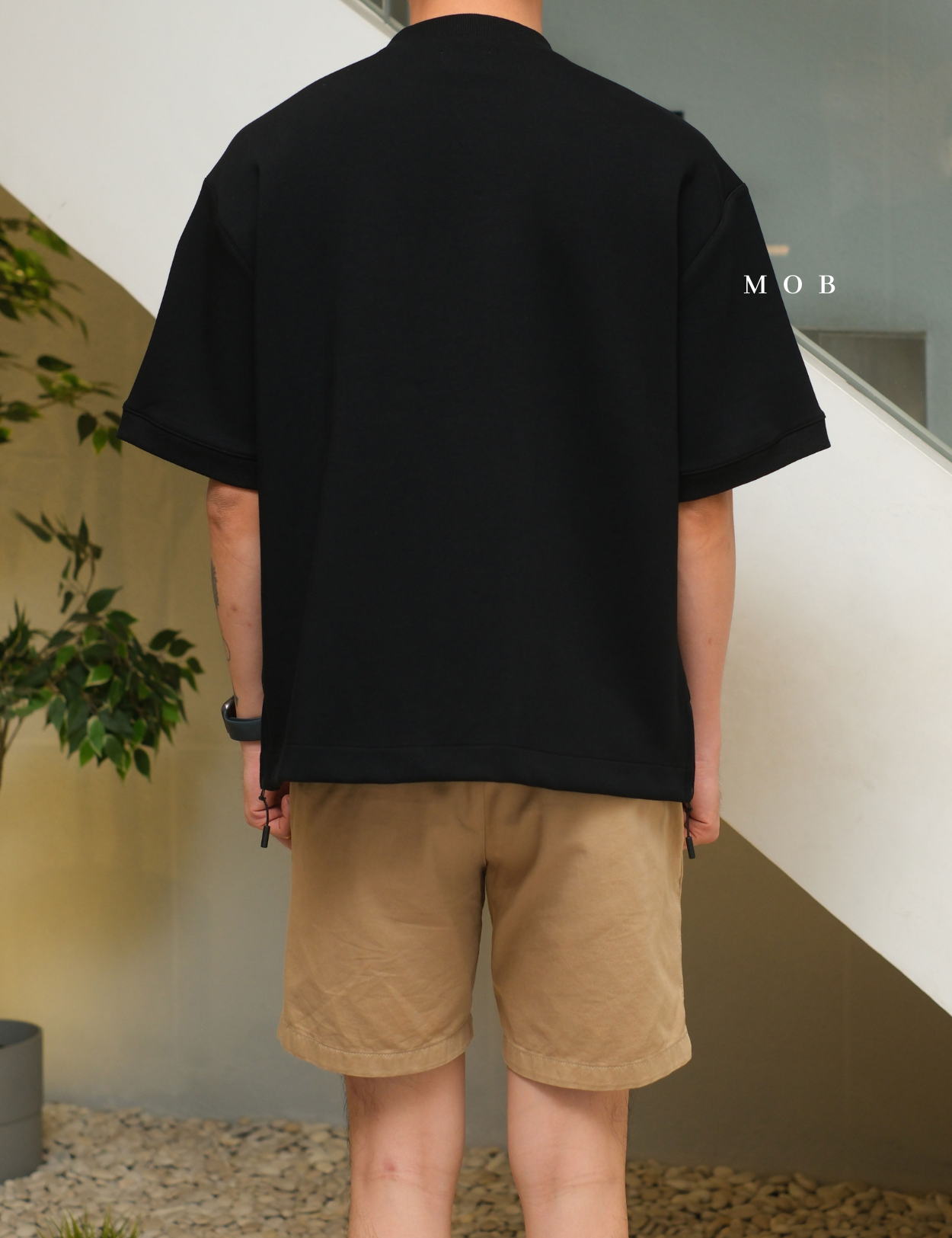 MODSST01006 Side Zipper SS Tee Black