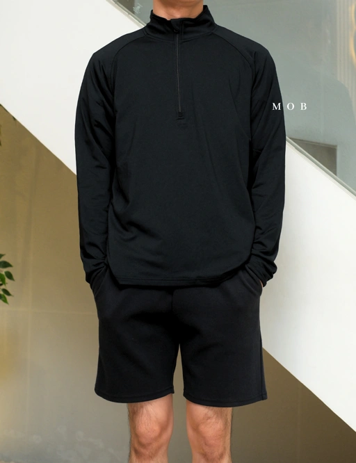 Image of STJ01001 Sport Wick Stretch Half Zip Sweatshirt Black