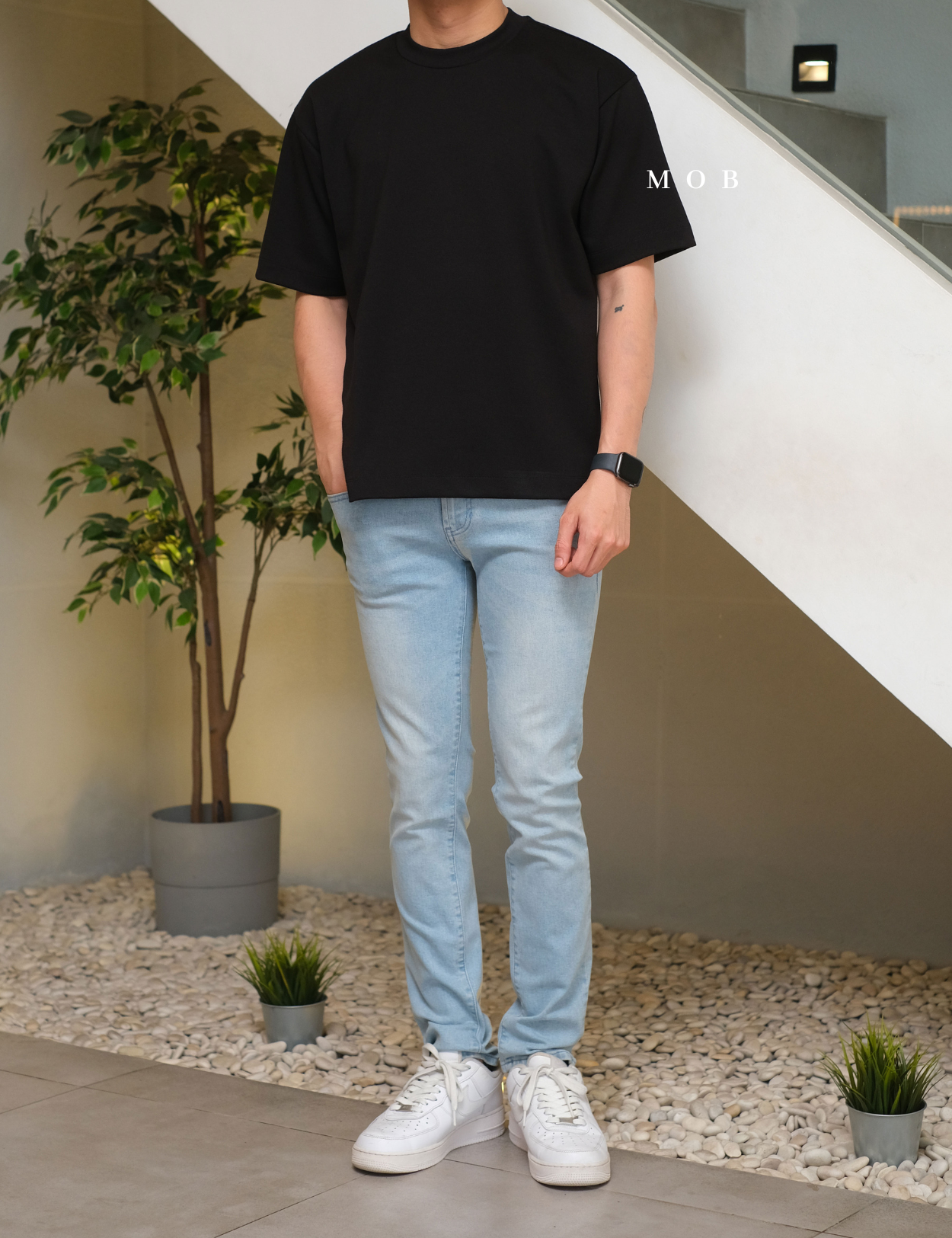 ARK01SST063 Structure Boxy Tee Jet Black