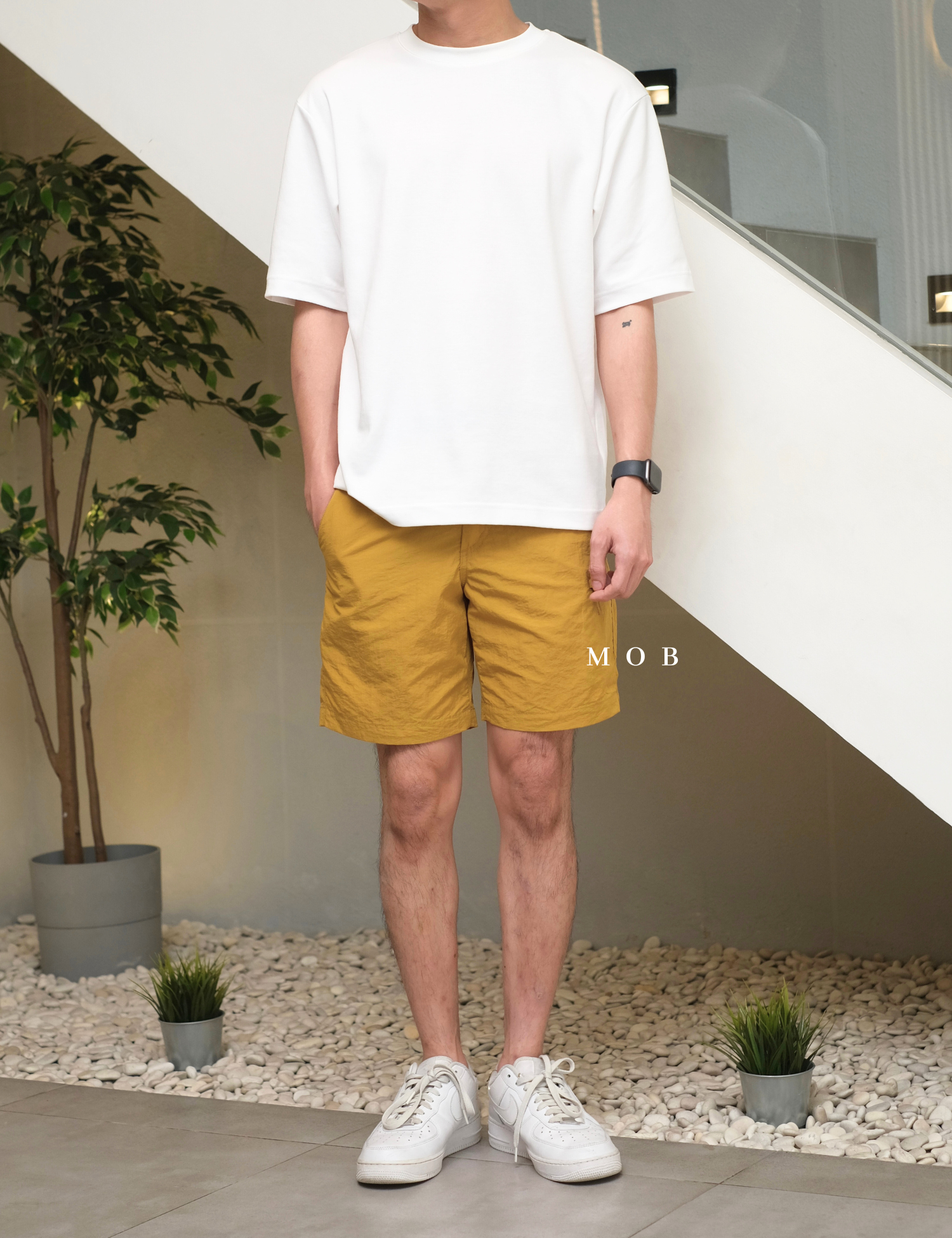 UNQSR02004 Active Nylon Shorts Mustard
