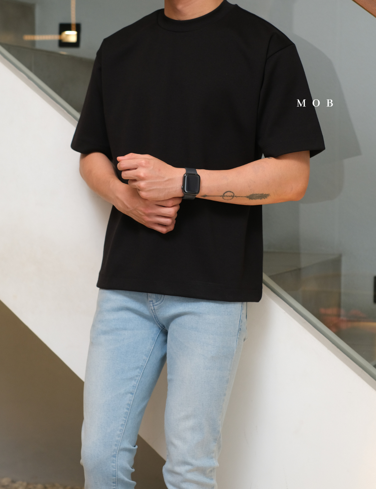 ARK01SST063 Structure Boxy Tee Jet Black