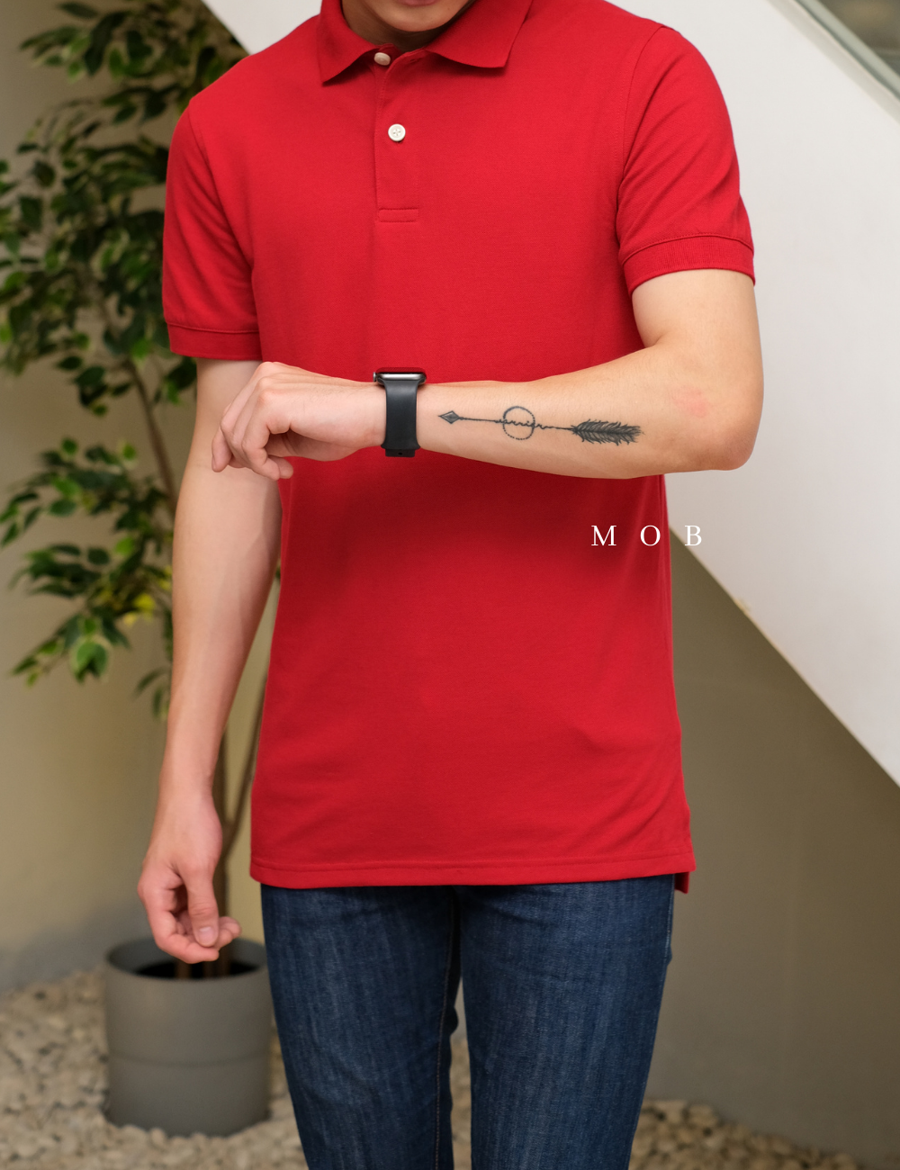 GFPS06006 Basic Loring Pique Polo Shirt Red