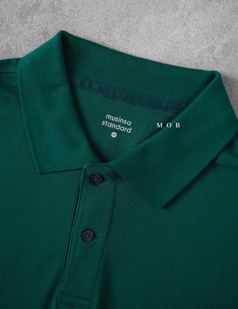 MSSPSS01004A Oversized Pique Polo SS Dark Green