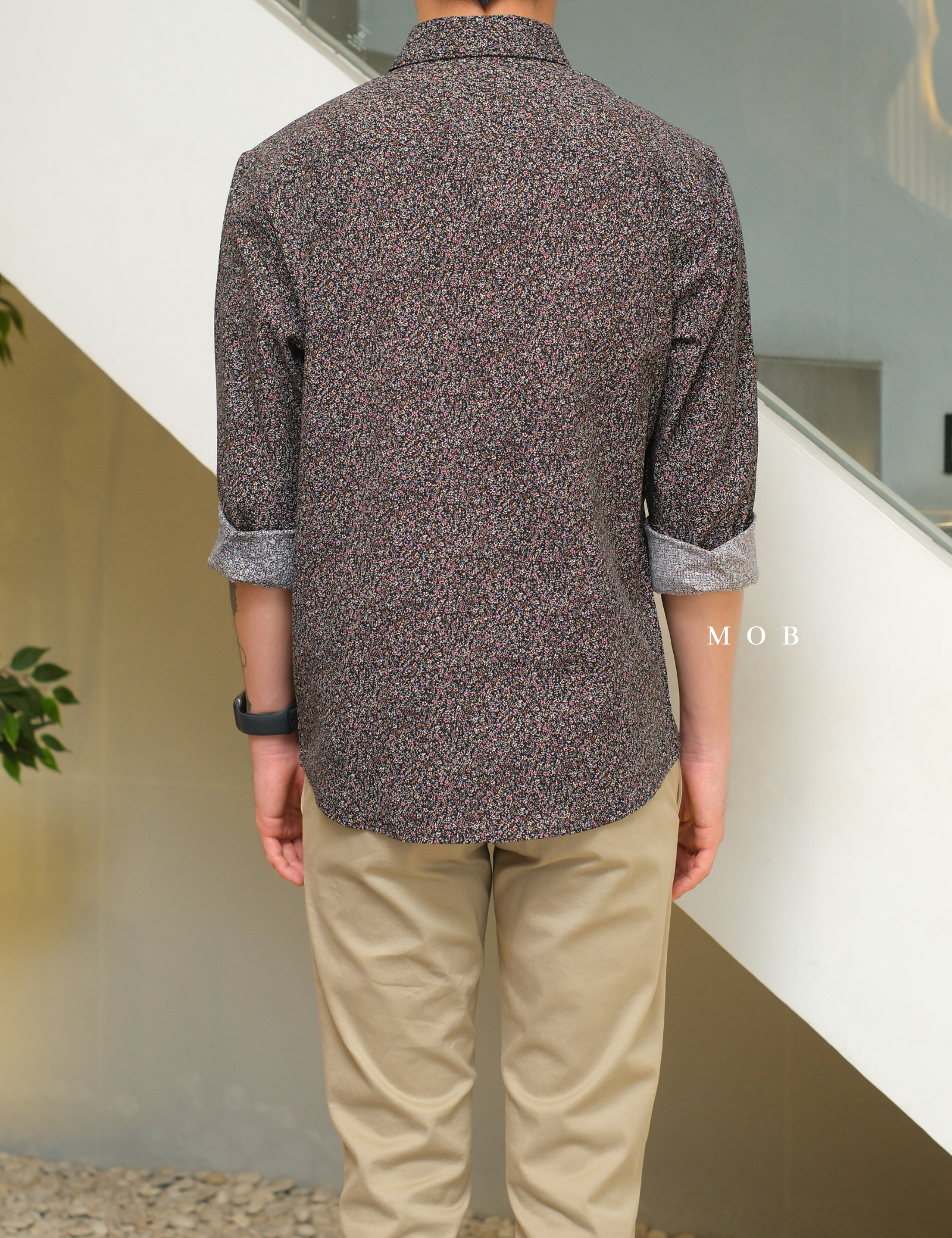 APTLSS01004 Slim Performance LS Shirt Black Floral