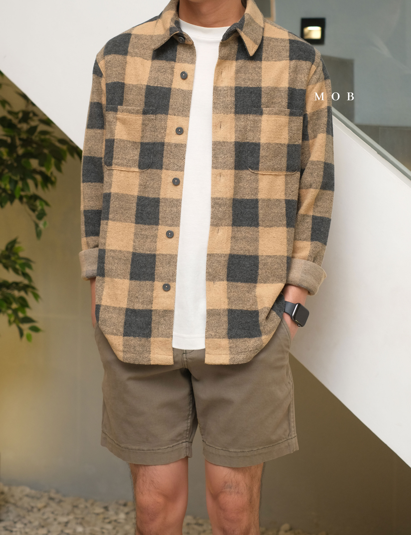 GFLSS02001 Flannel Shirt Jacket Bronze Plaid