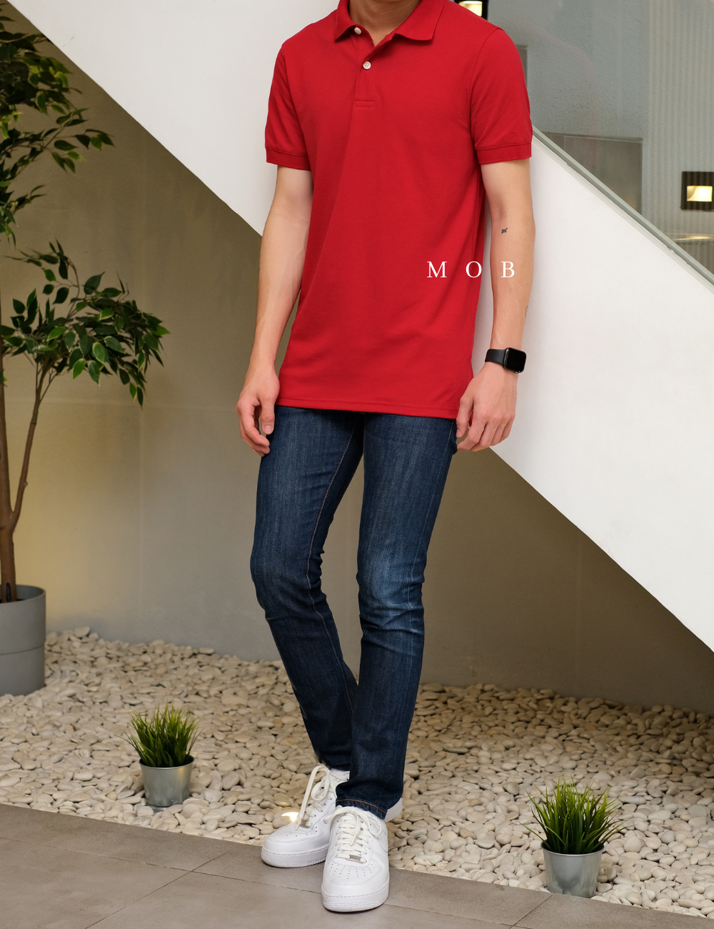 GFPS06006 Basic Loring Pique Polo Shirt Red