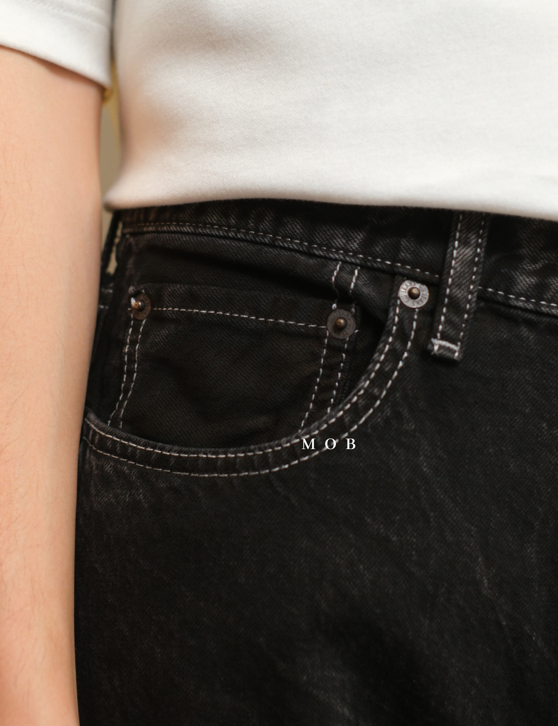 GUPT03002A Regular Jeans SMOKE Black