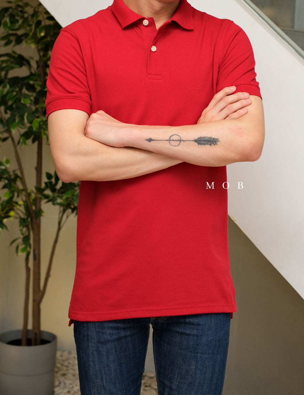 GFPS06006 Basic Loring Pique Polo Shirt Red