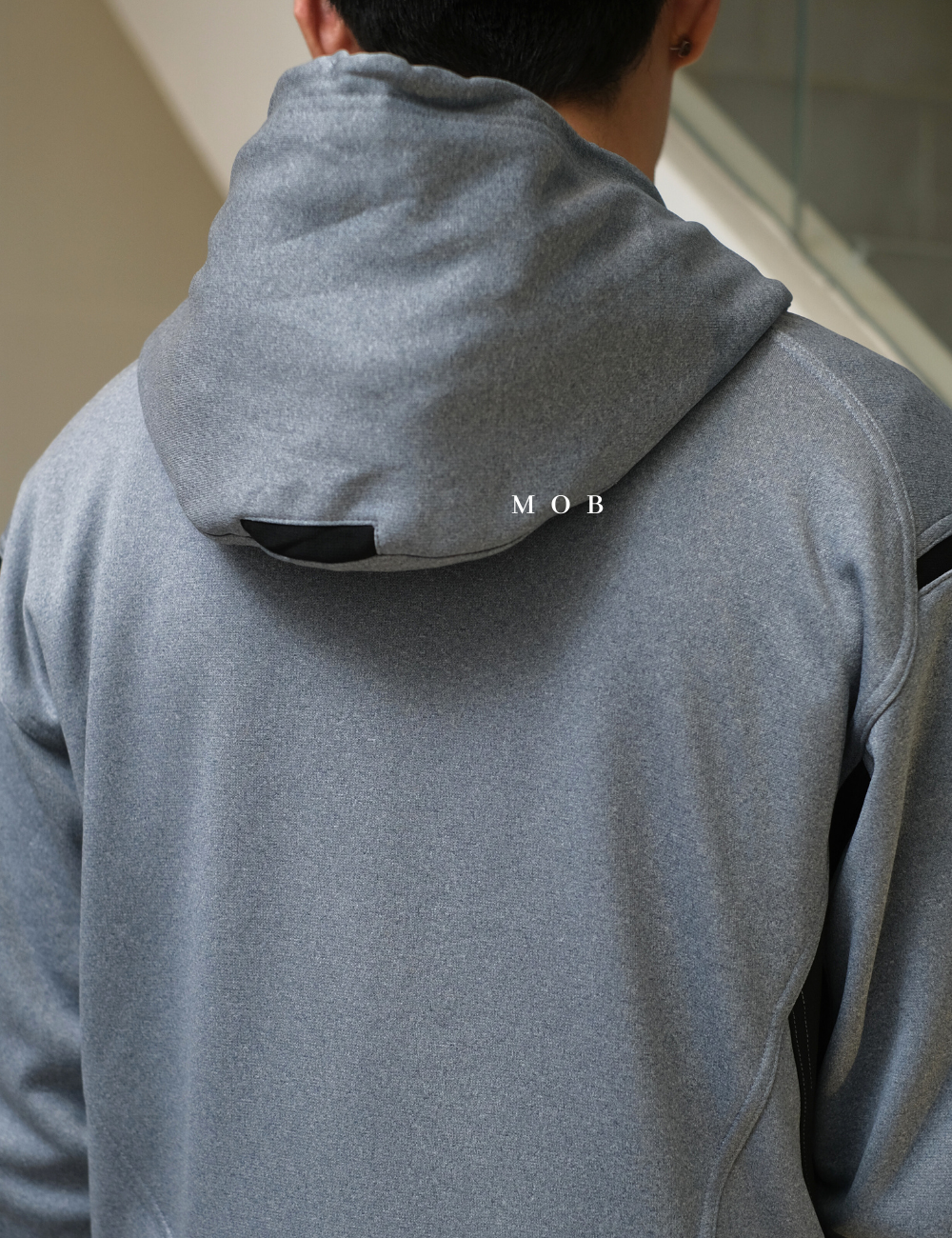 STHOD04001 Tech Fleece Colorblock Hoodie Blue Grey Black