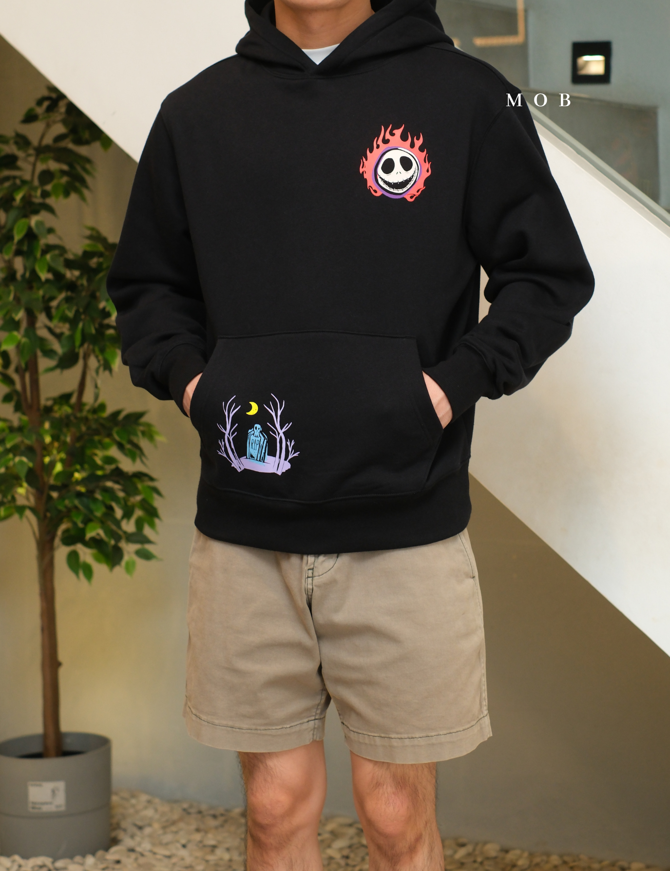 ONV01HDO001-001 Old Navy x Disney Jack Skellington Pullover Hoodie Black