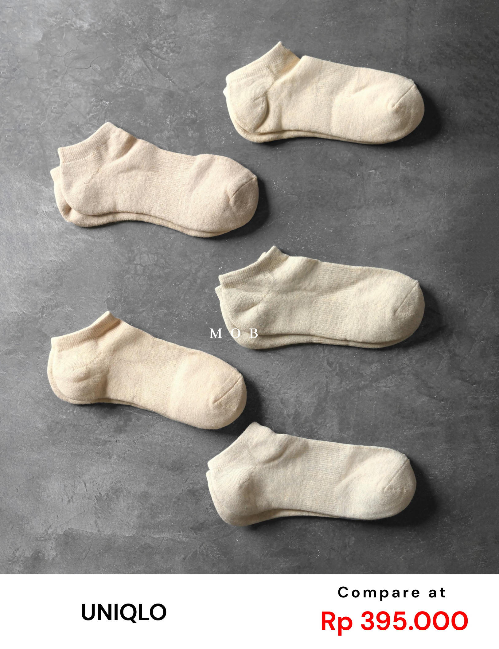 [BEIGE EDITION] UNQSO02042 Short Socks Type 42 (5 PASANG)