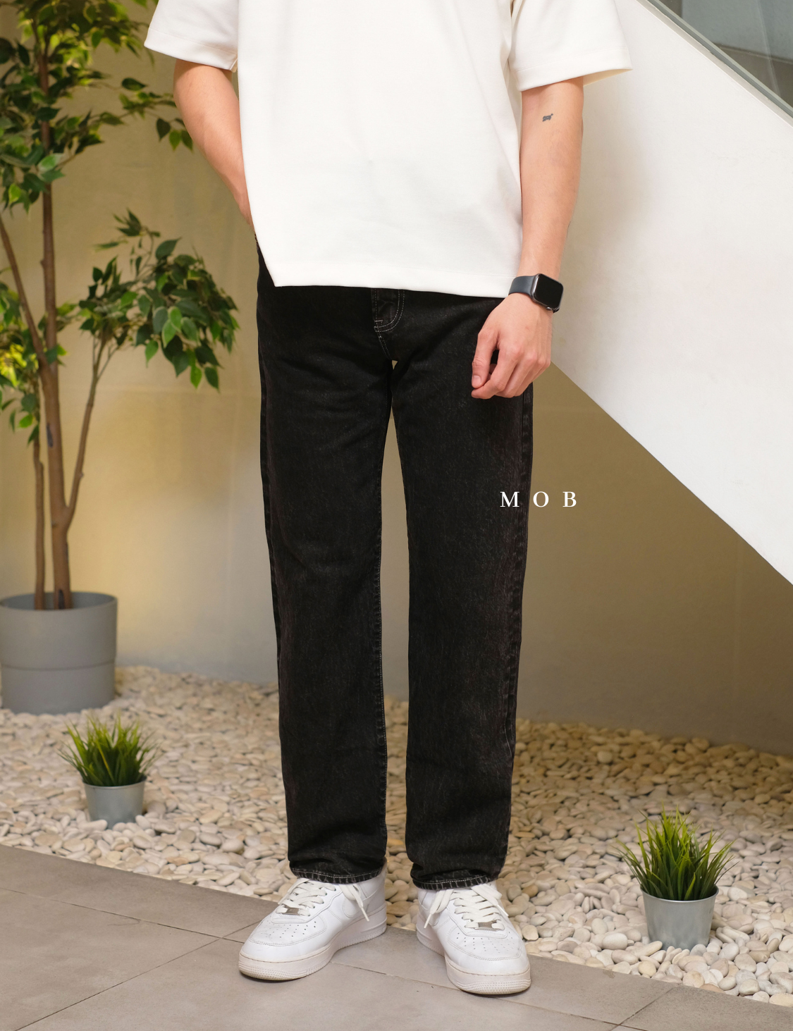 GUPT03002A Regular Jeans SMOKE Black