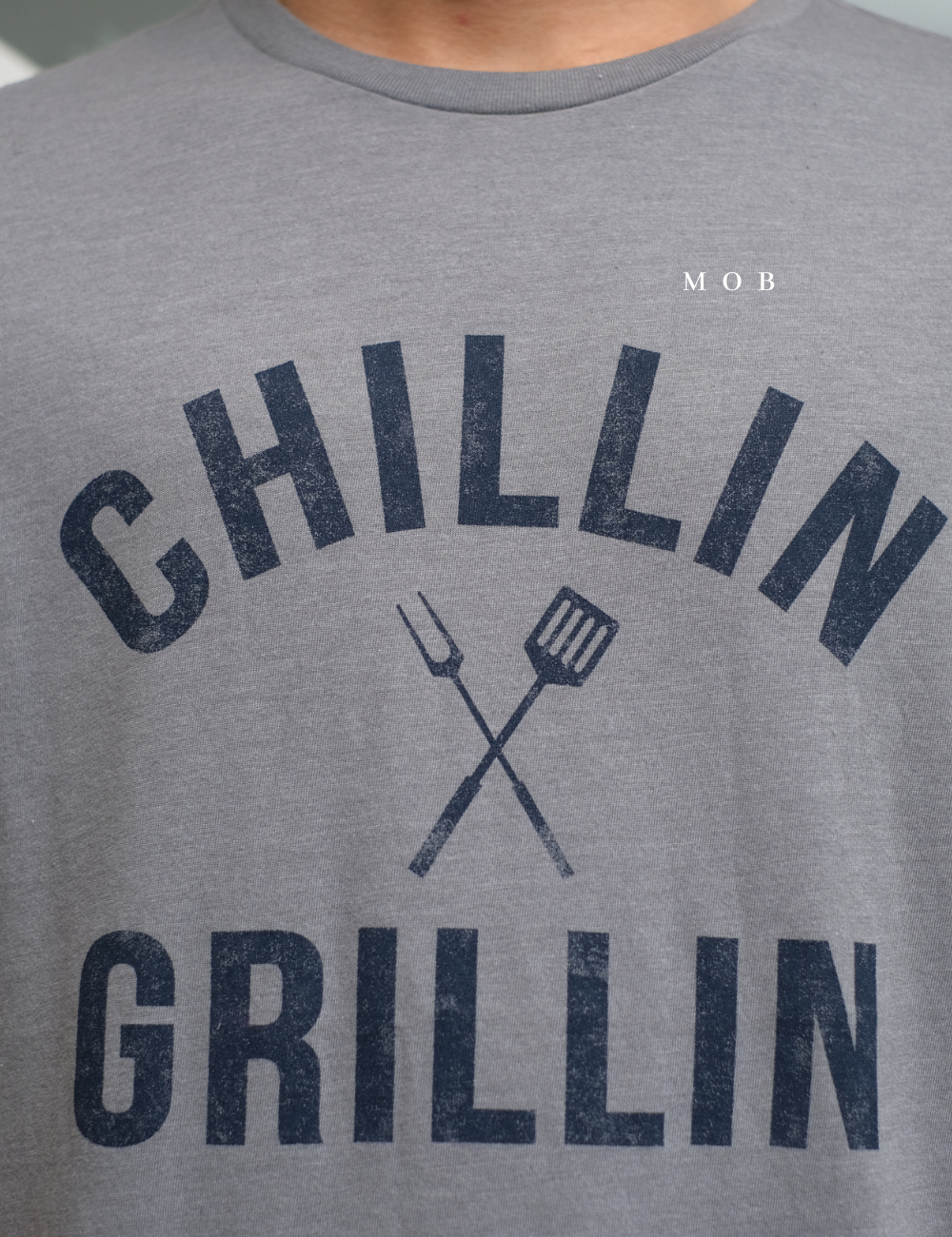 GPSST15033 Graphic Chillin Grillin SS Tee Ashpalt Grey