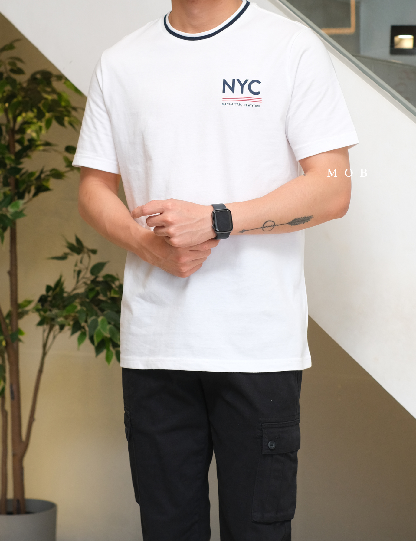 ONSST08002 Heavyweight NYC Logo SS Tee White