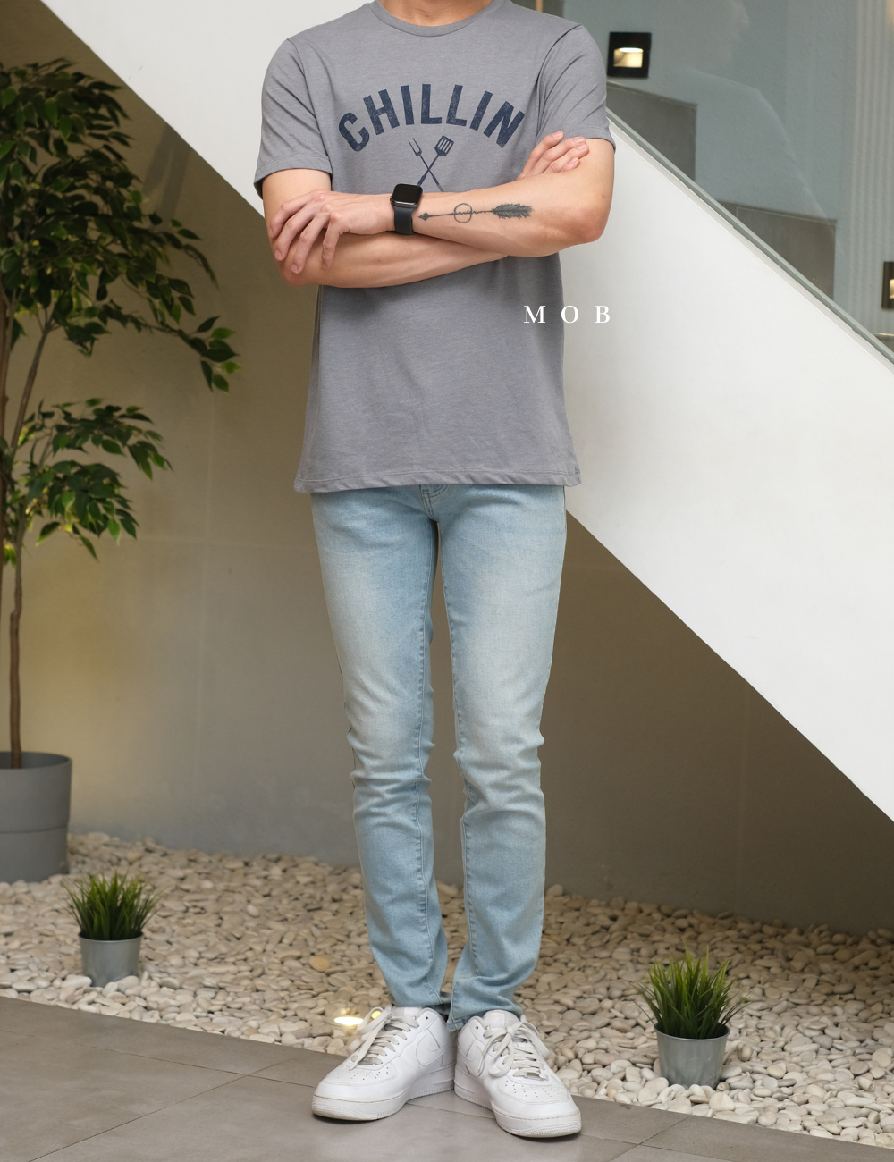GPSST15033 Graphic Chillin Grillin SS Tee Ashpalt Grey