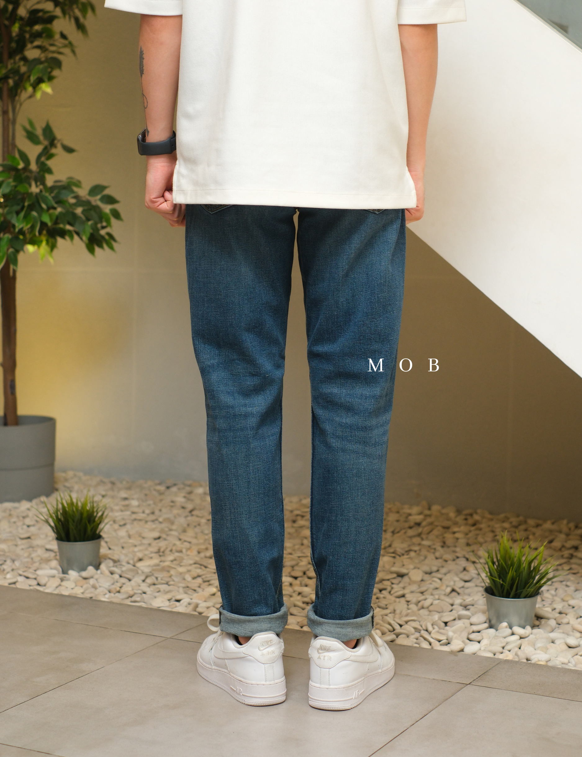ONPT3701 Relaxed Slim Jeans Medium Blue Small Ripped