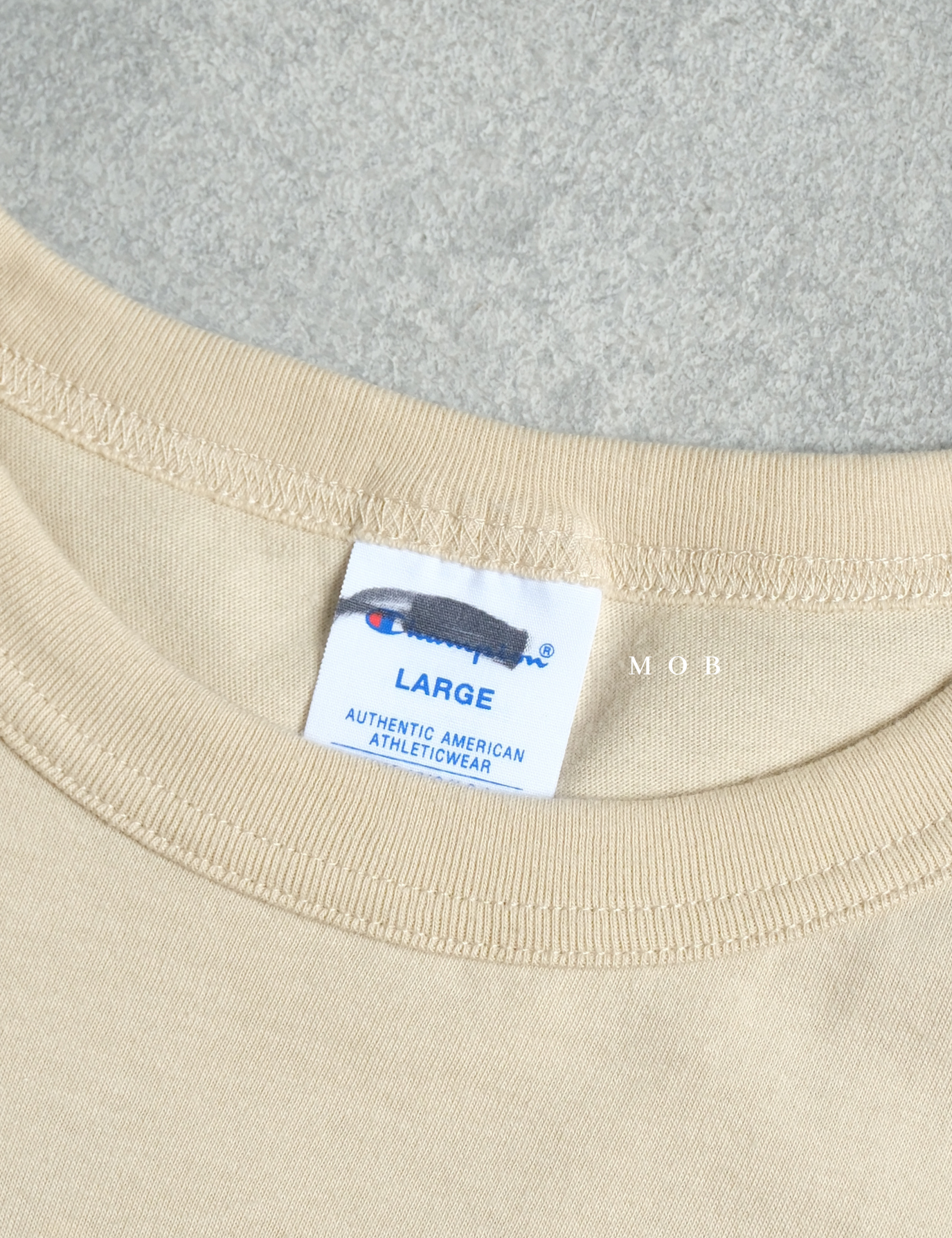 CHMPSST2415 Basic Script Logo SS Tee Beige