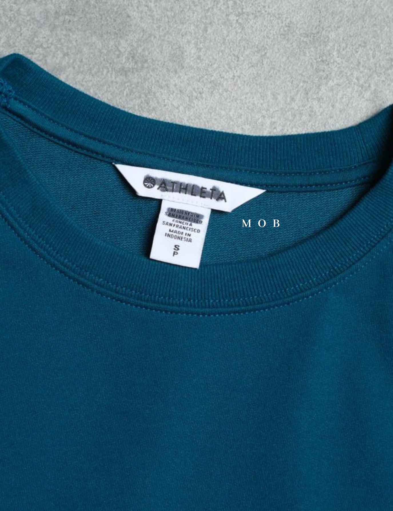 ATHSW01003C Retroterry Crewneck Sweatshirt Coastal Green
