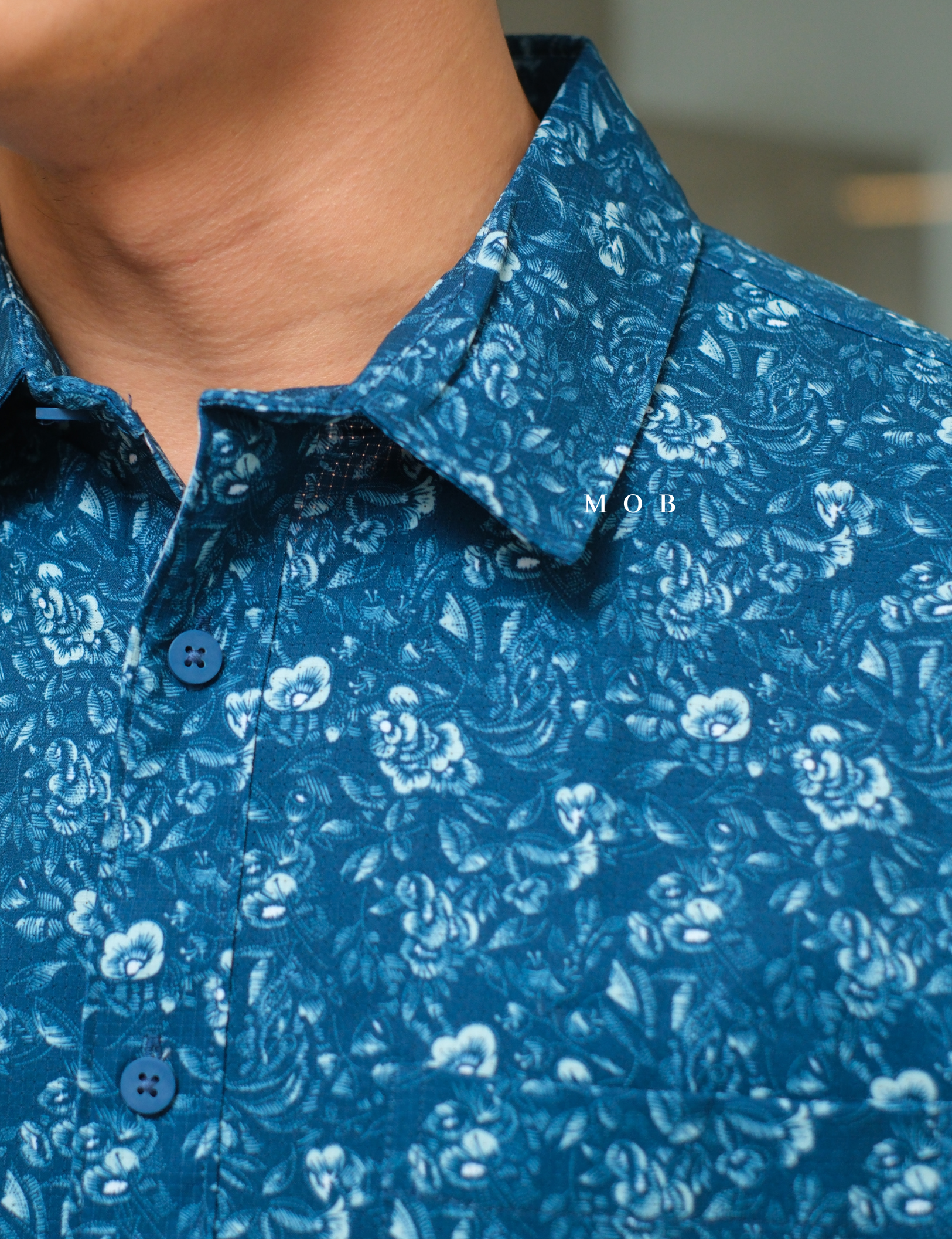 APTLSS01005 Slim Performance LS Shirt Coastal Blue Floral