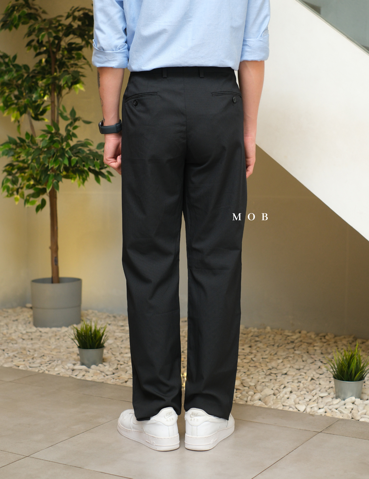 EXPT1702B Photographer Slim Pants Dark Grey Stripe