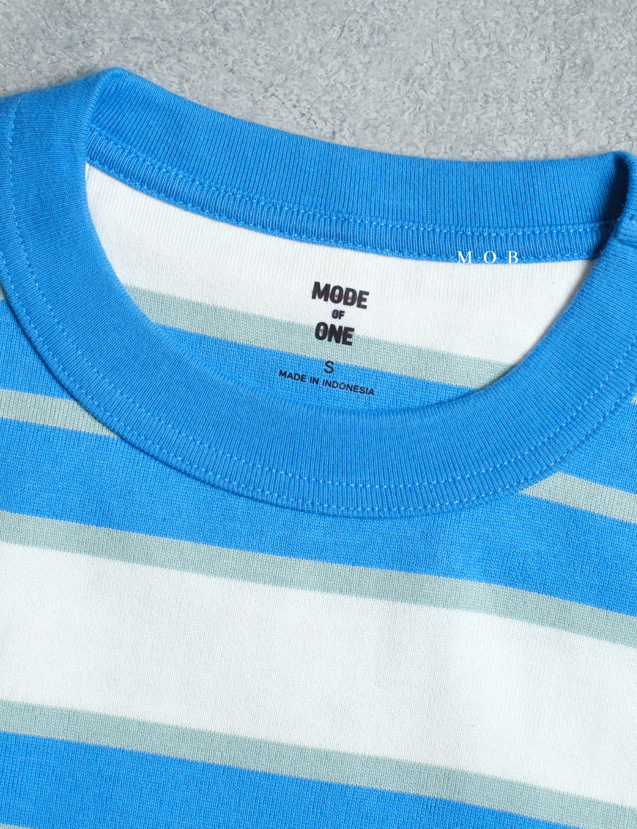 MODSST01007A Relaxed Stripe SS Tee Blue White