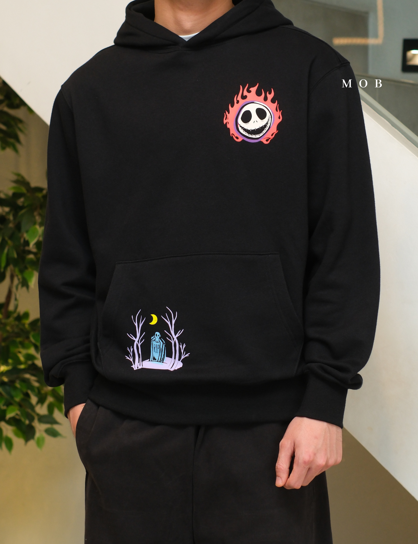 ONV01HDO001-001 Old Navy x Disney Jack Skellington Pullover Hoodie Black