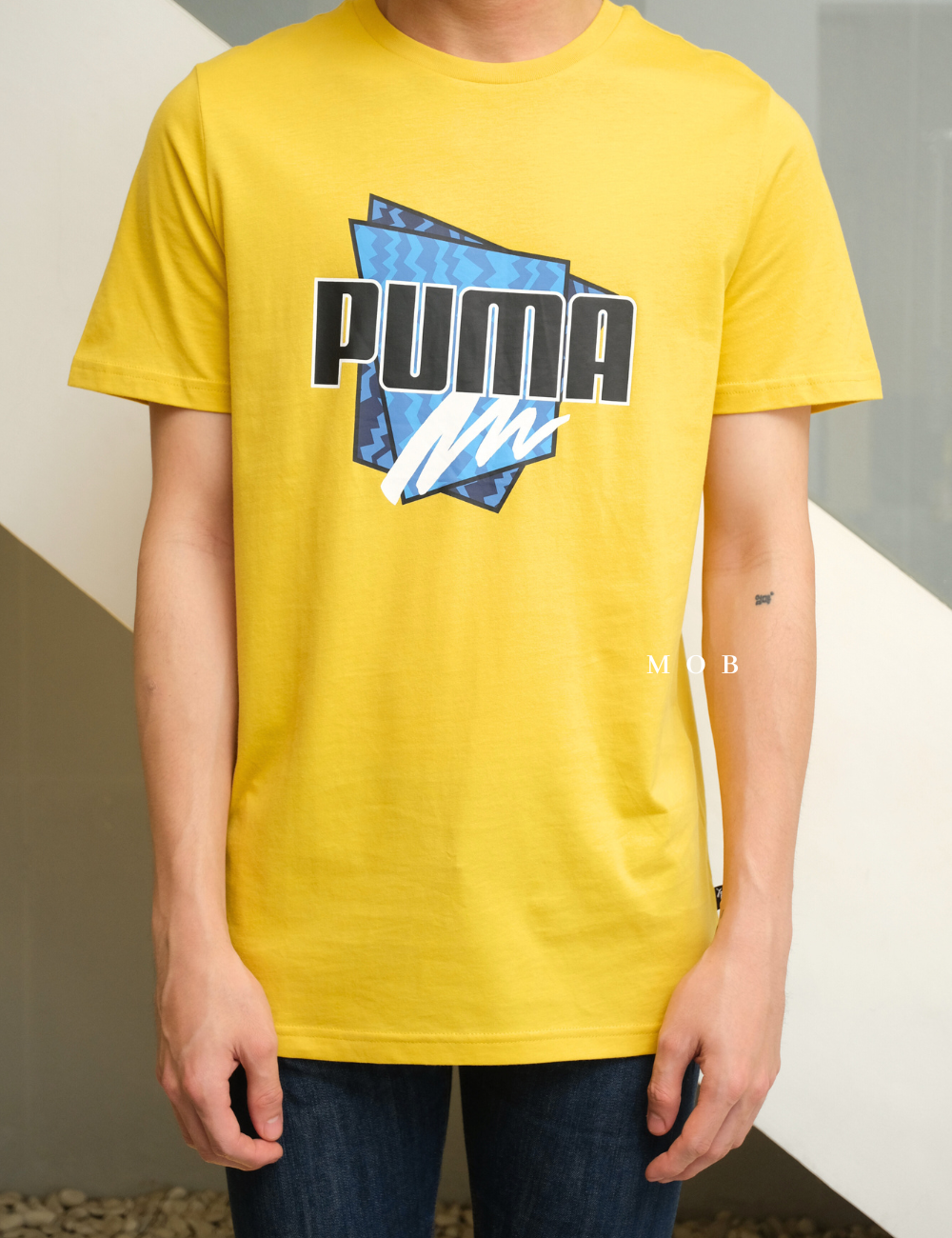 PMSST09001A Summer Graphic Letter Print SS Tee Yellow 