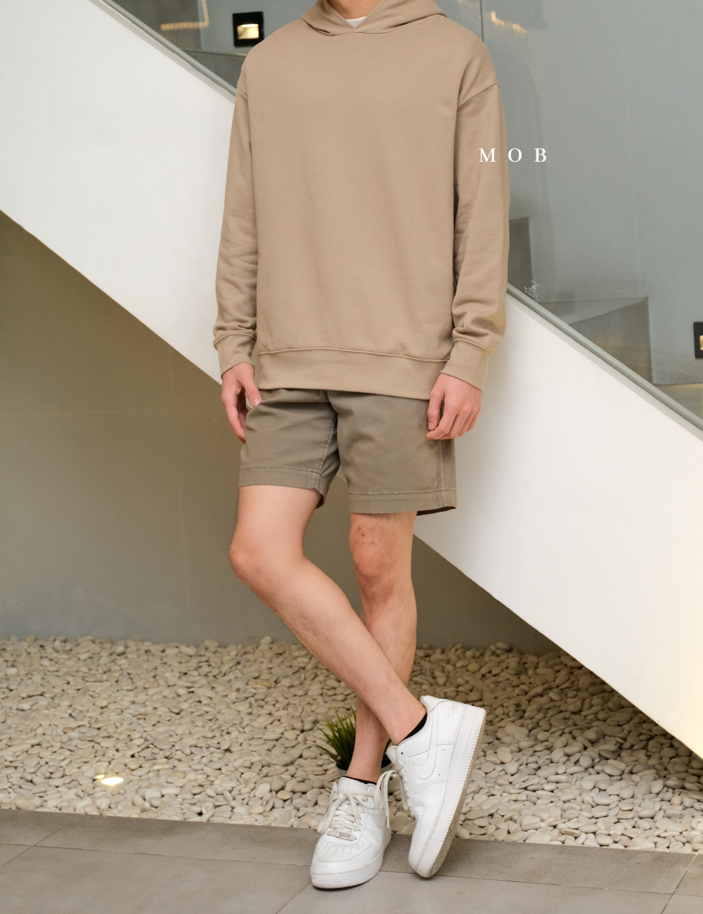 MJHOD01002 Basic Pullover Hoodie Brown